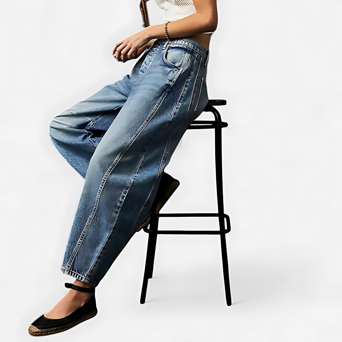 June – Denim Barrel Leg Jeans