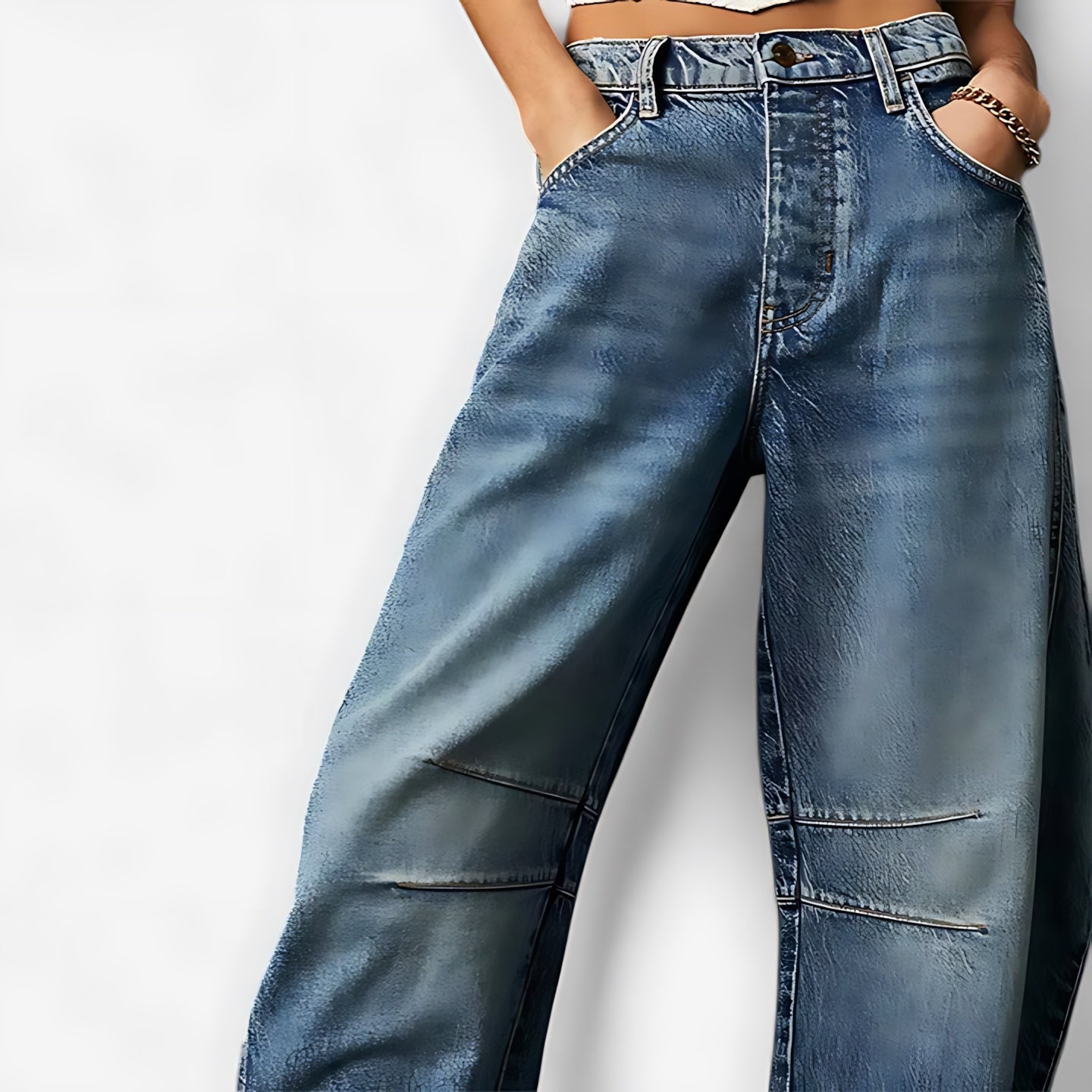 June – Denim Barrel Leg Jeans
