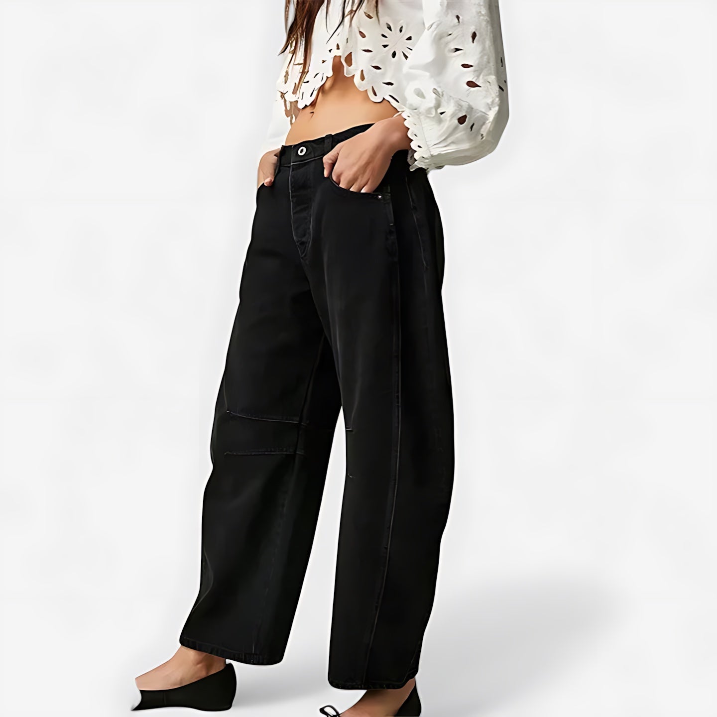 June – Denim Barrel Leg Jeans