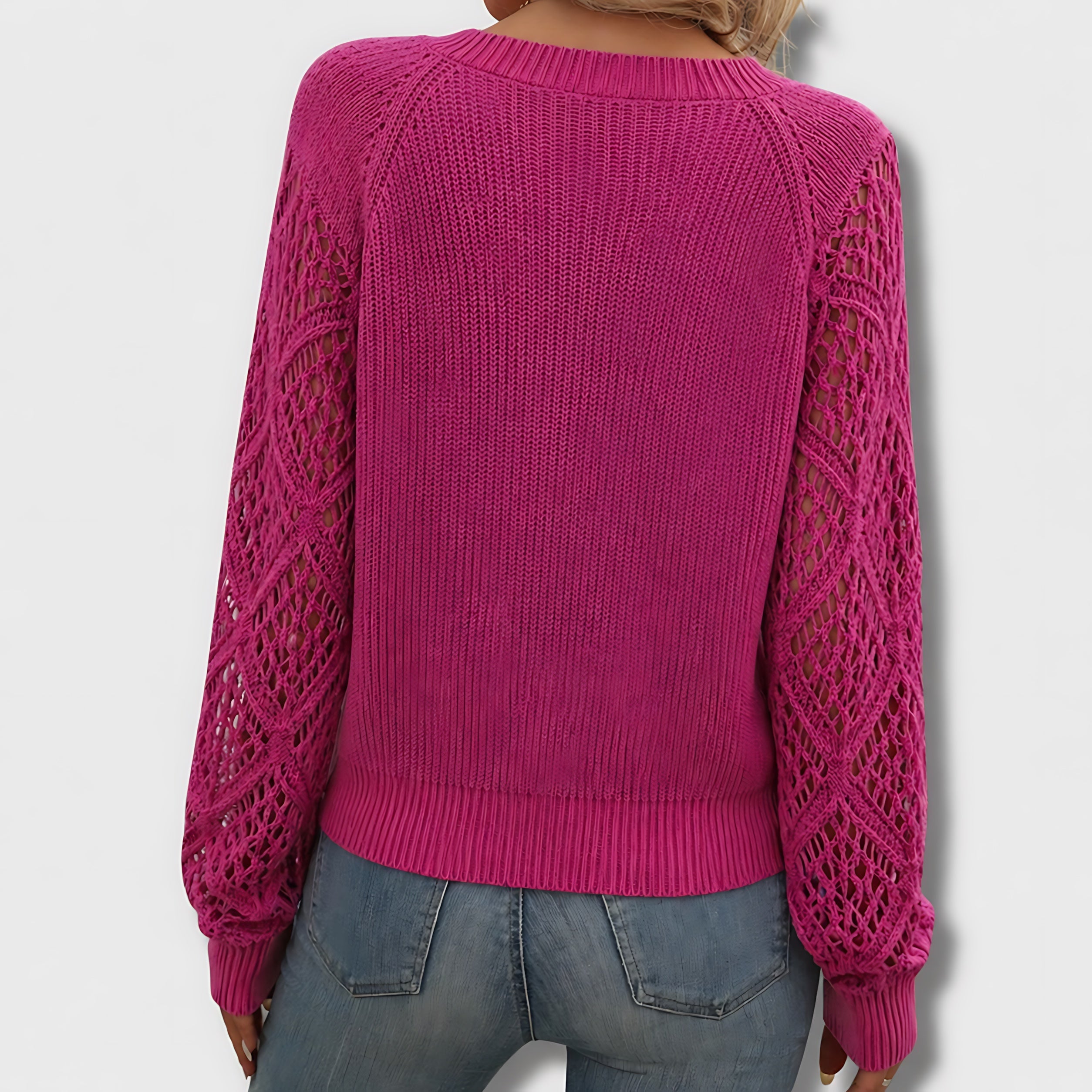 Juniper – Pointelle Knit V Neck Sweater