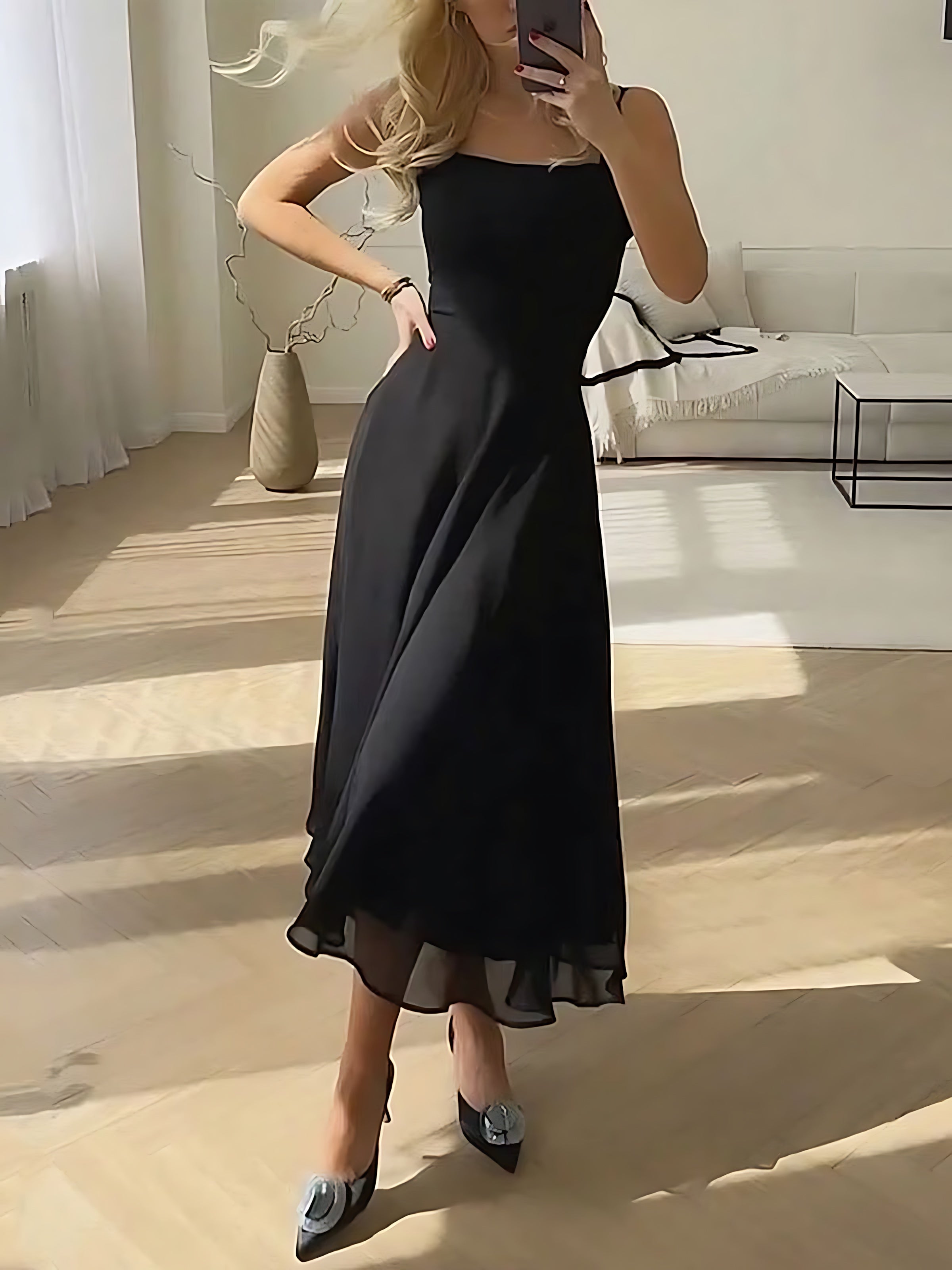 Juniper – Square Neck A Line Party Midi Dress