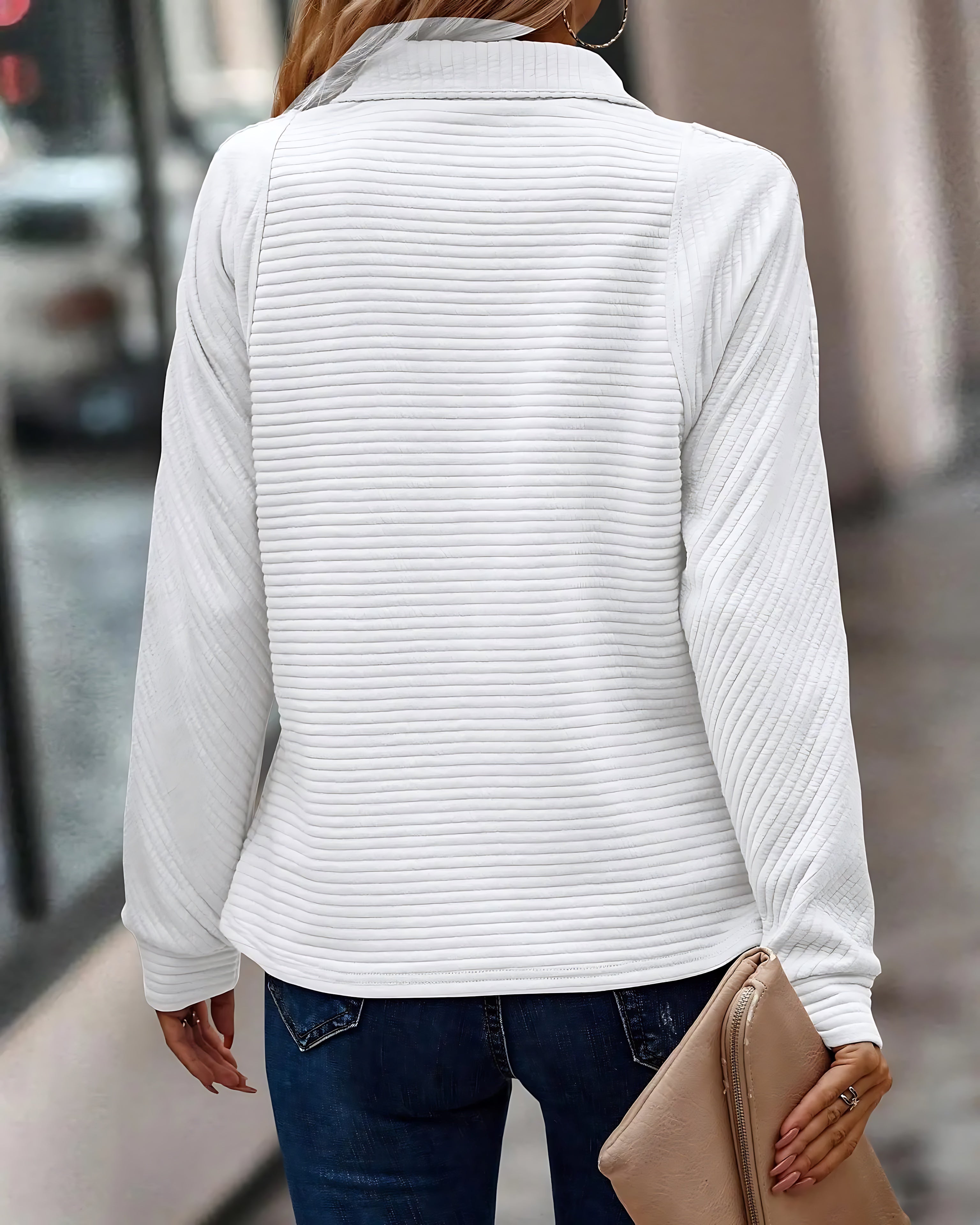 Kennedy – Ribbed Half Zip Pullover Sweater