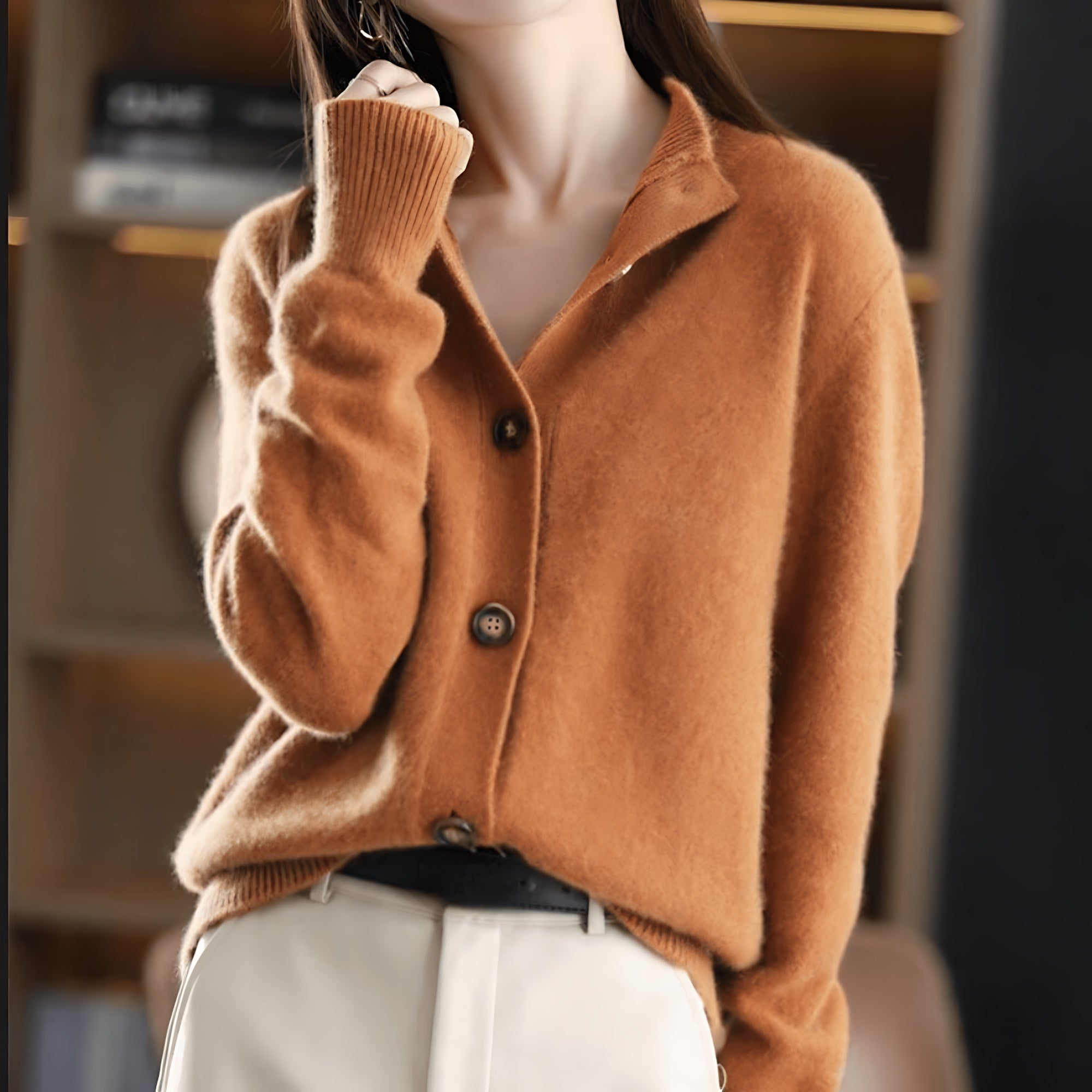 Kinsley – Collared Button Up Knit Cardigan