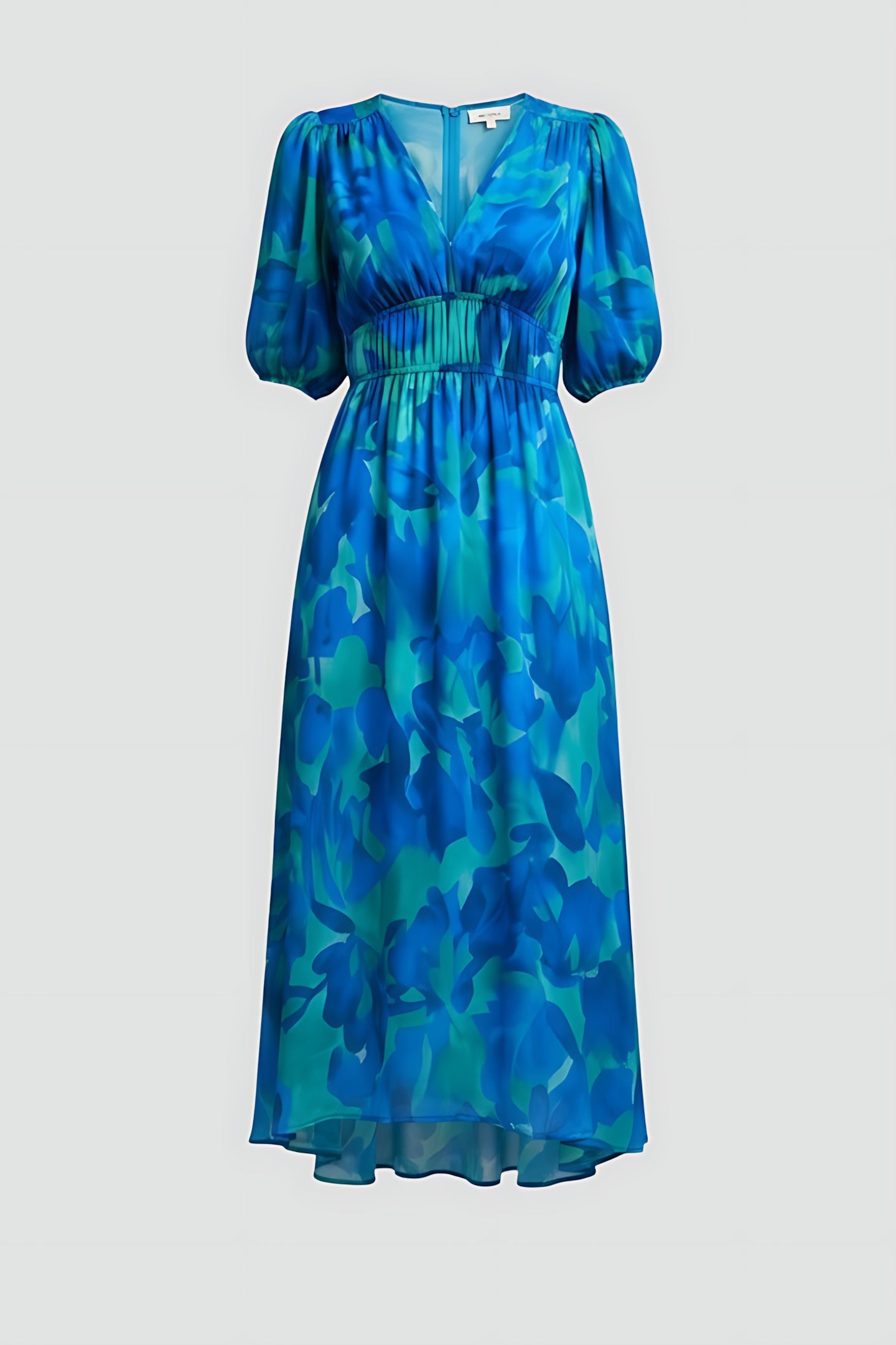 Kinsley – Floral V Neck Puff Sleeve Maxi Dress