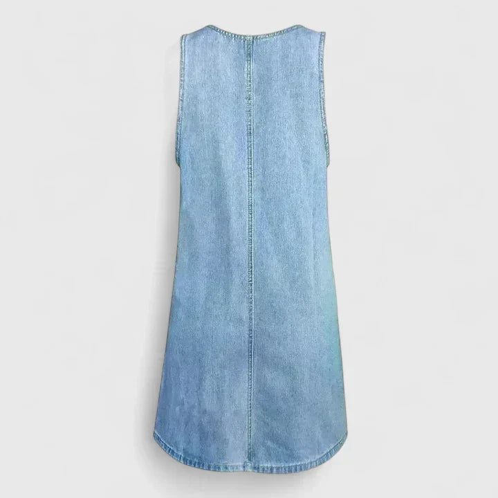 Paloma – Denim Pinafore Mini Dress