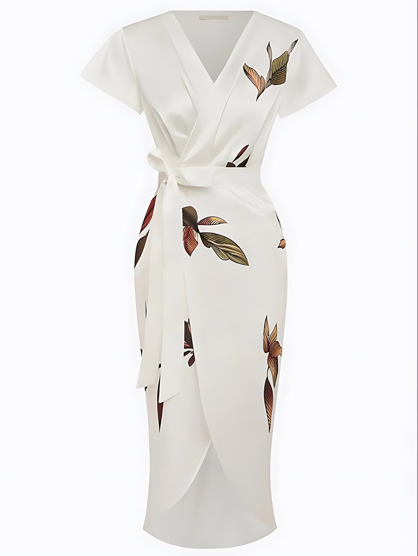 Lena – Twist Front Asymmetric Wrap Midi Dress