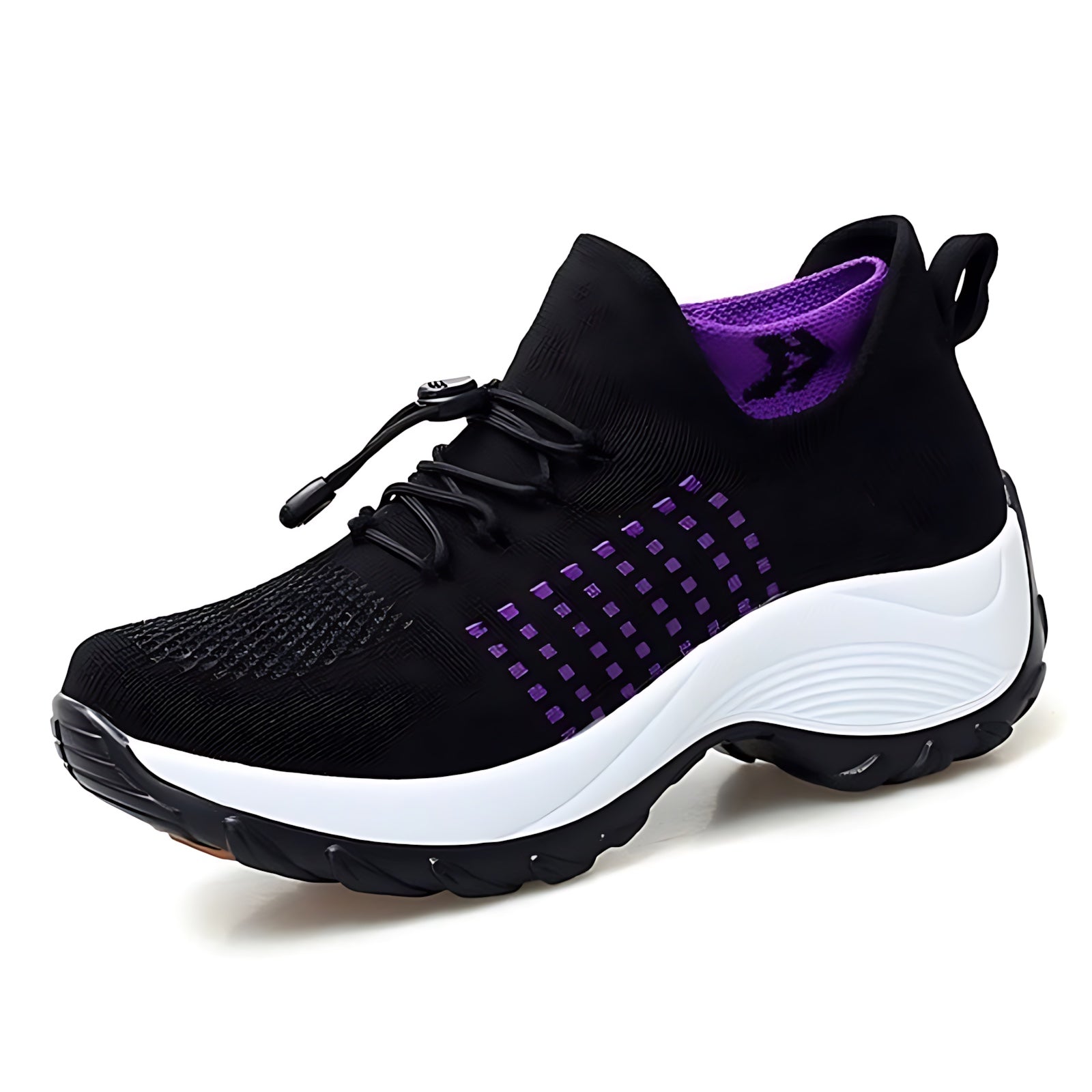 Lilah – Knit Zip Front Chunky Sole Sneakers