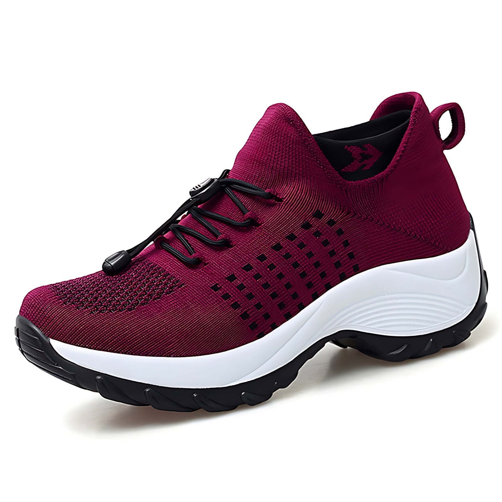 Lilah – Knit Zip Front Chunky Sole Sneakers
