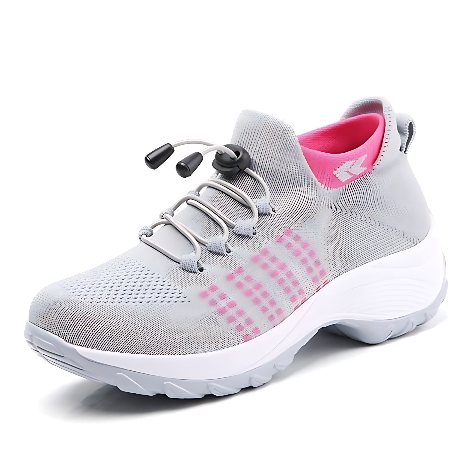Lilah – Knit Zip Front Chunky Sole Sneakers