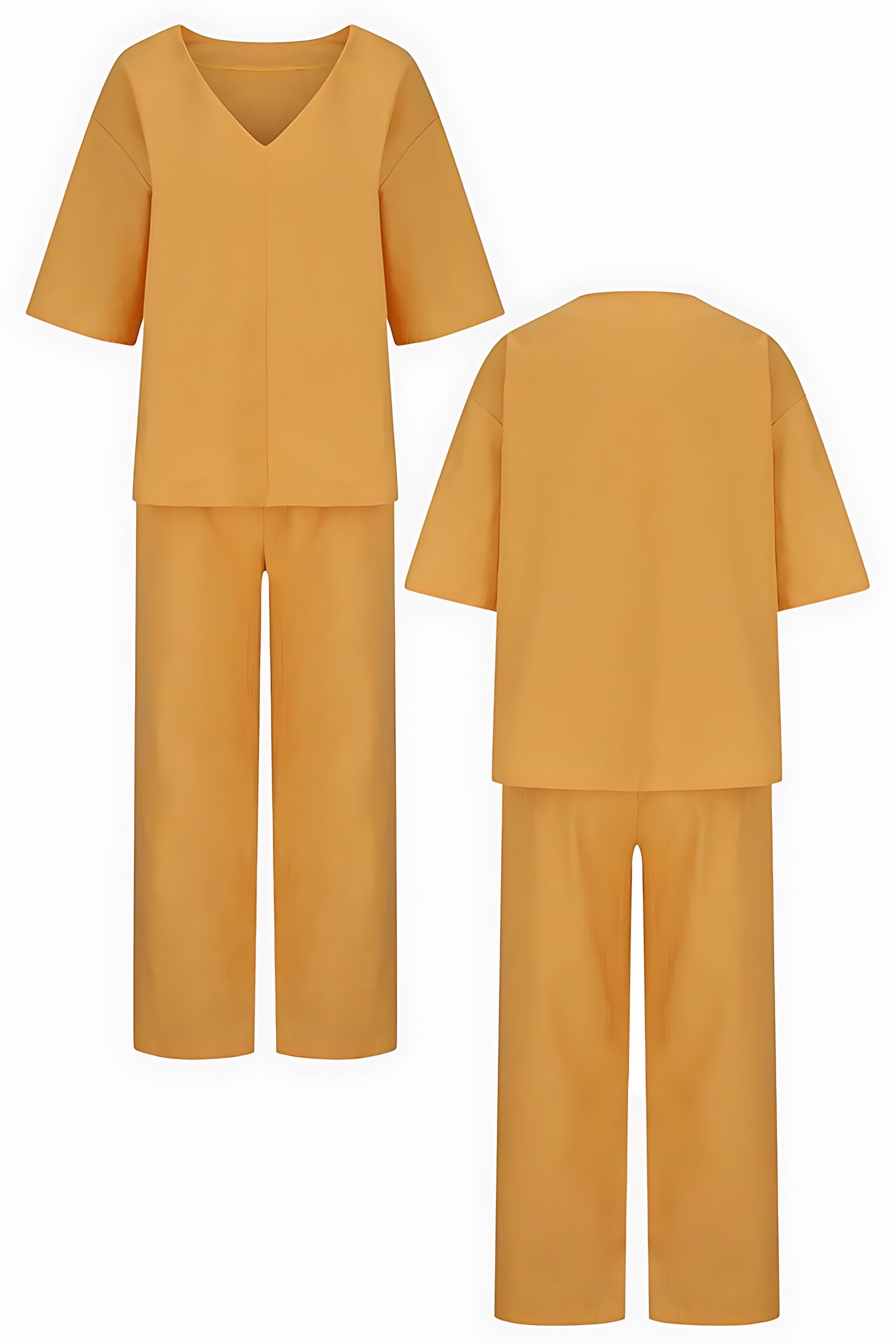 Lilah – V Neck Batwing Top and Straight Leg Pants Set
