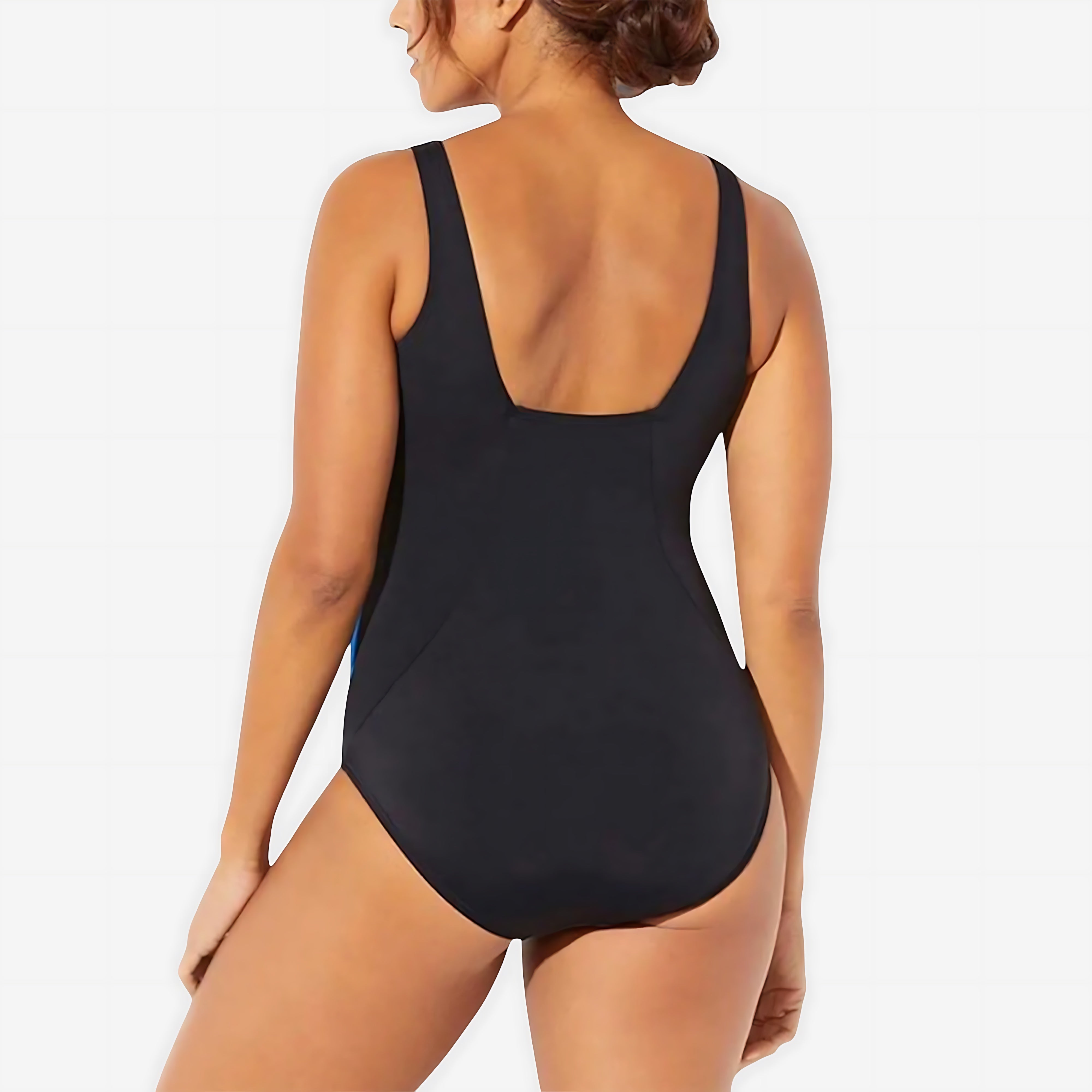 Liliana – Abstract Print Square Neck One Piece Swimsuit