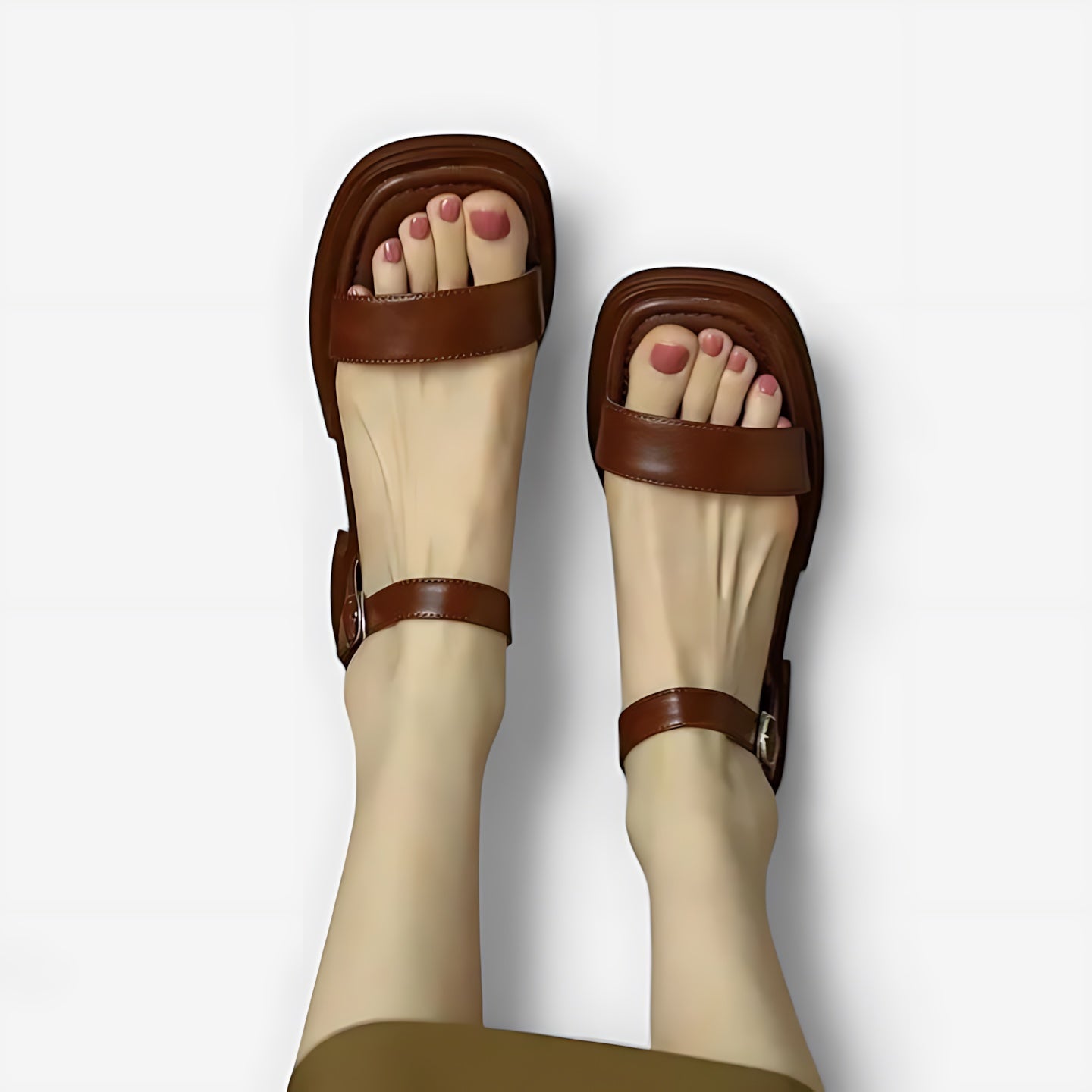Liliana – Square Toe Ankle Strap Block Heel Sandals
