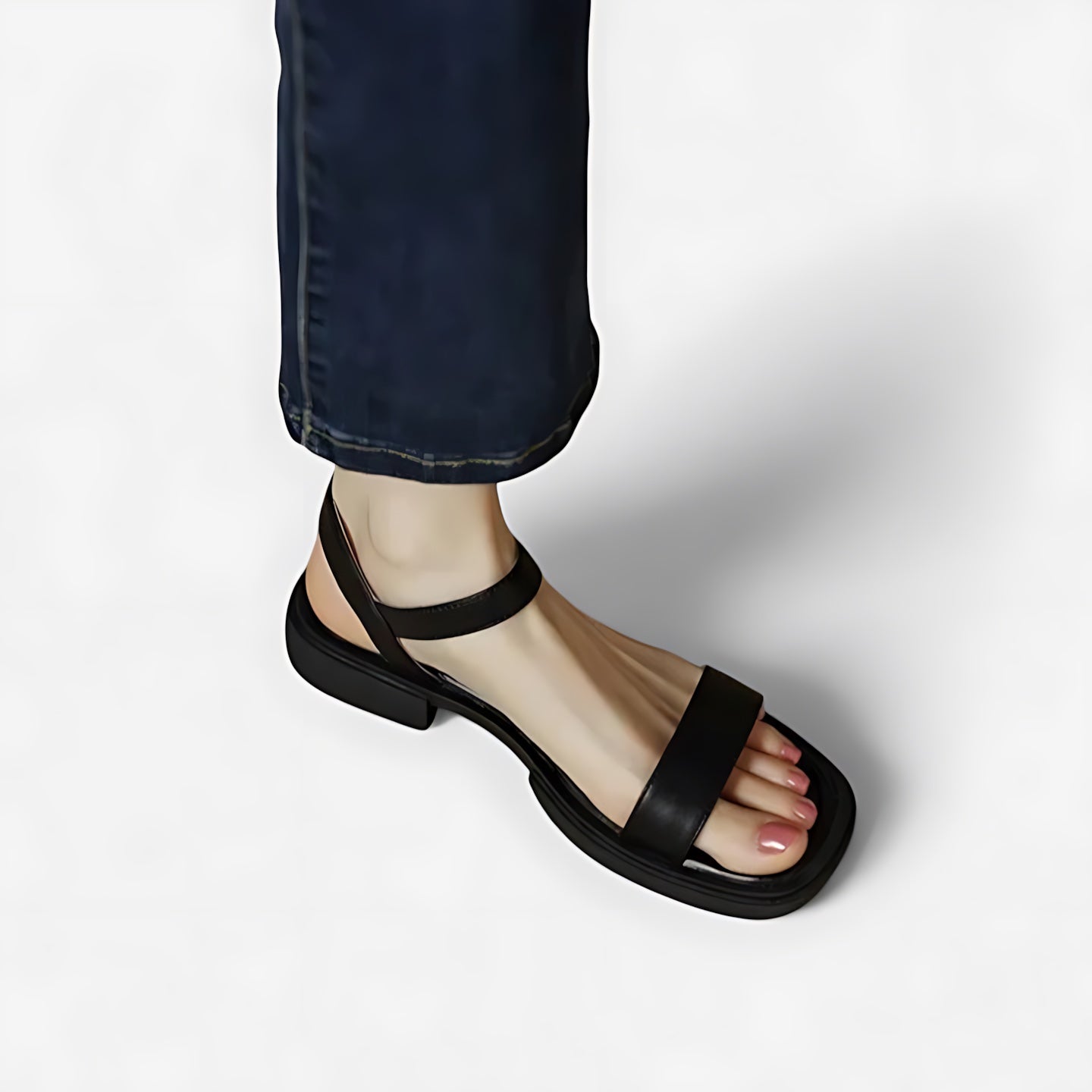 Liliana – Square Toe Ankle Strap Block Heel Sandals