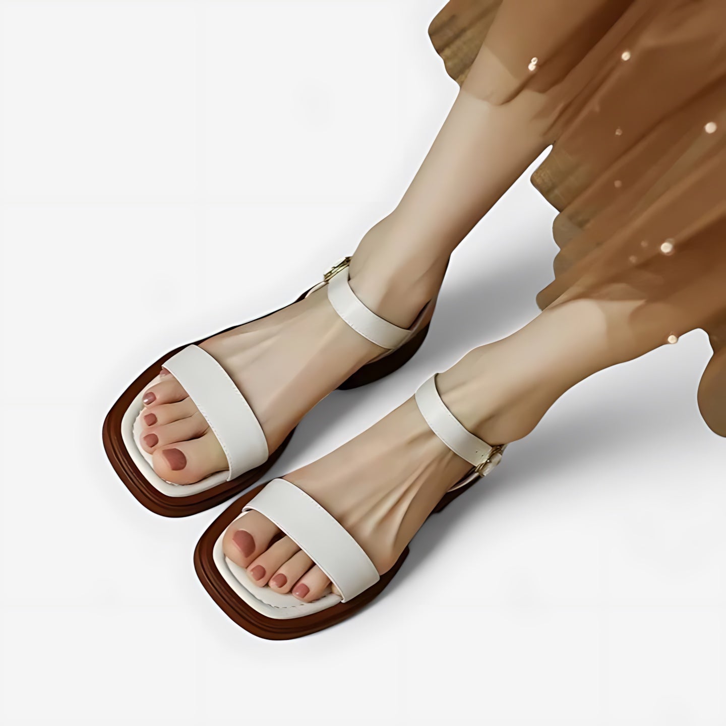 Liliana – Square Toe Ankle Strap Block Heel Sandals