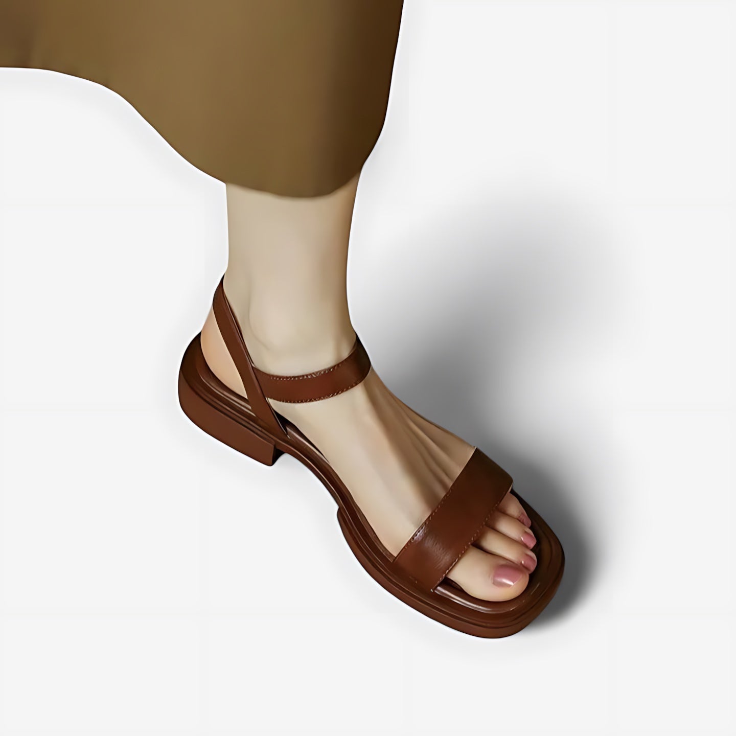Liliana – Square Toe Ankle Strap Block Heel Sandals