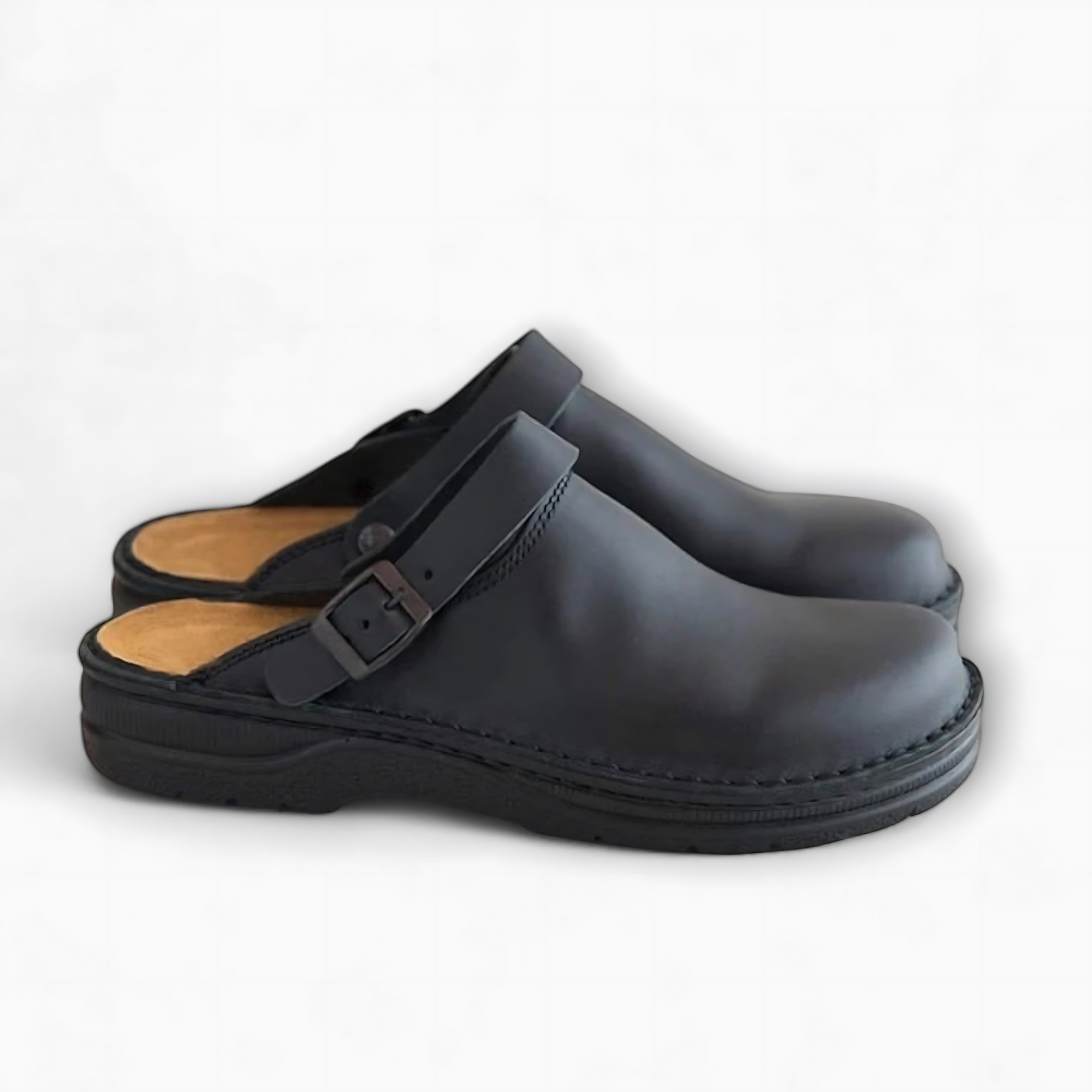 Lily – Leather Lug Sole Mule Clogs