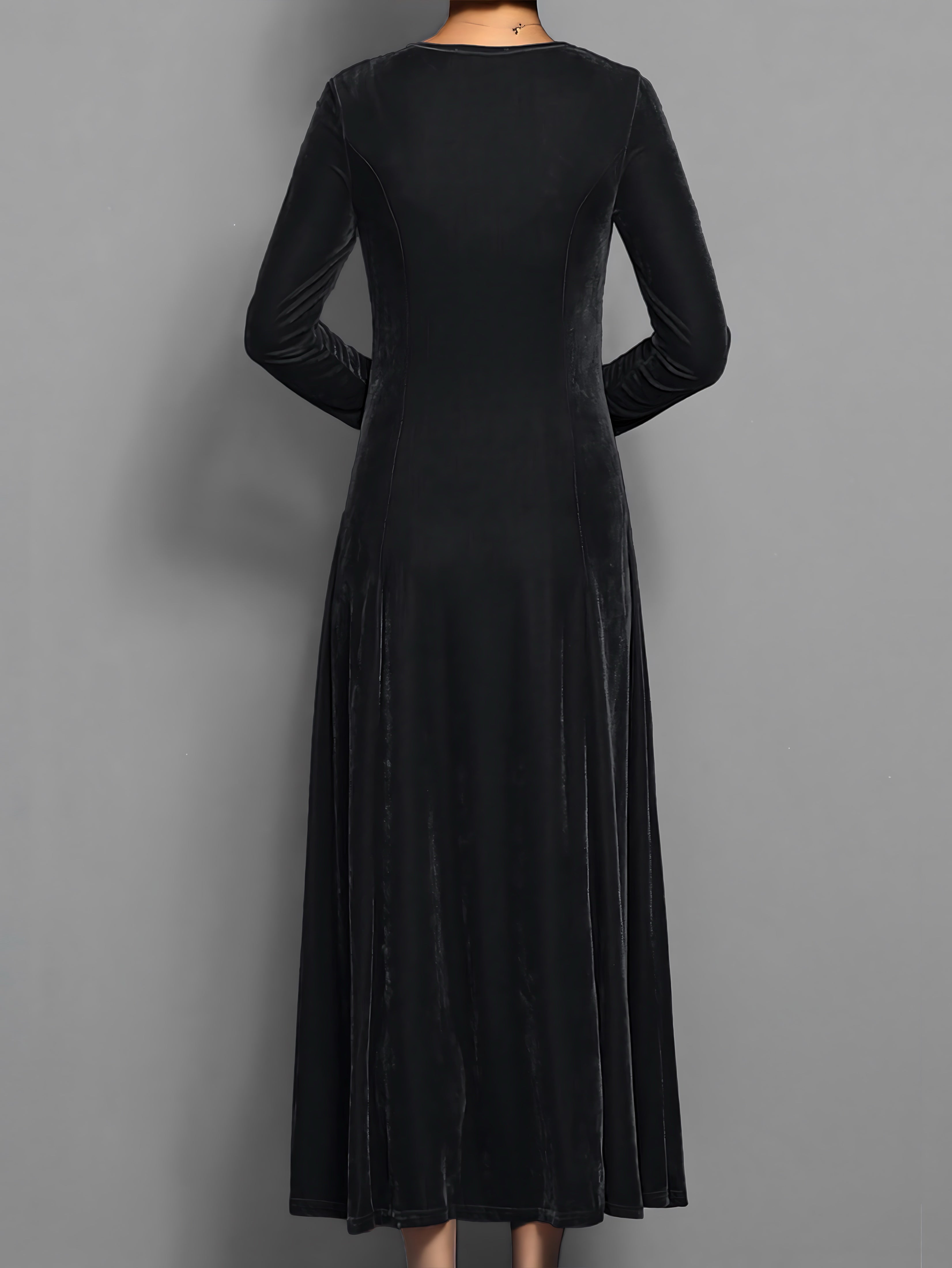 Lily – Velvet A-Line Evening Maxi Dress