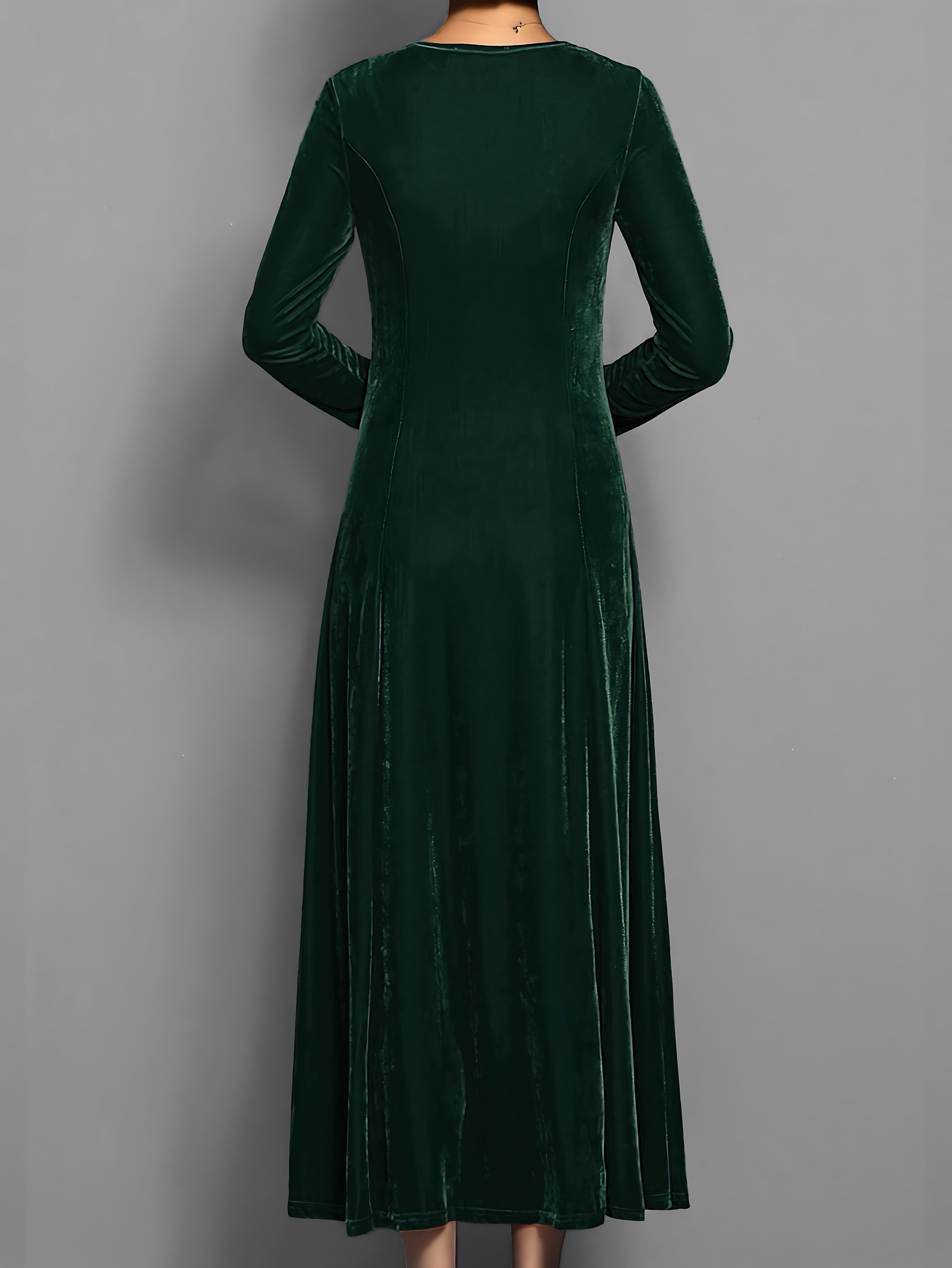 Lily – Velvet A-Line Evening Maxi Dress