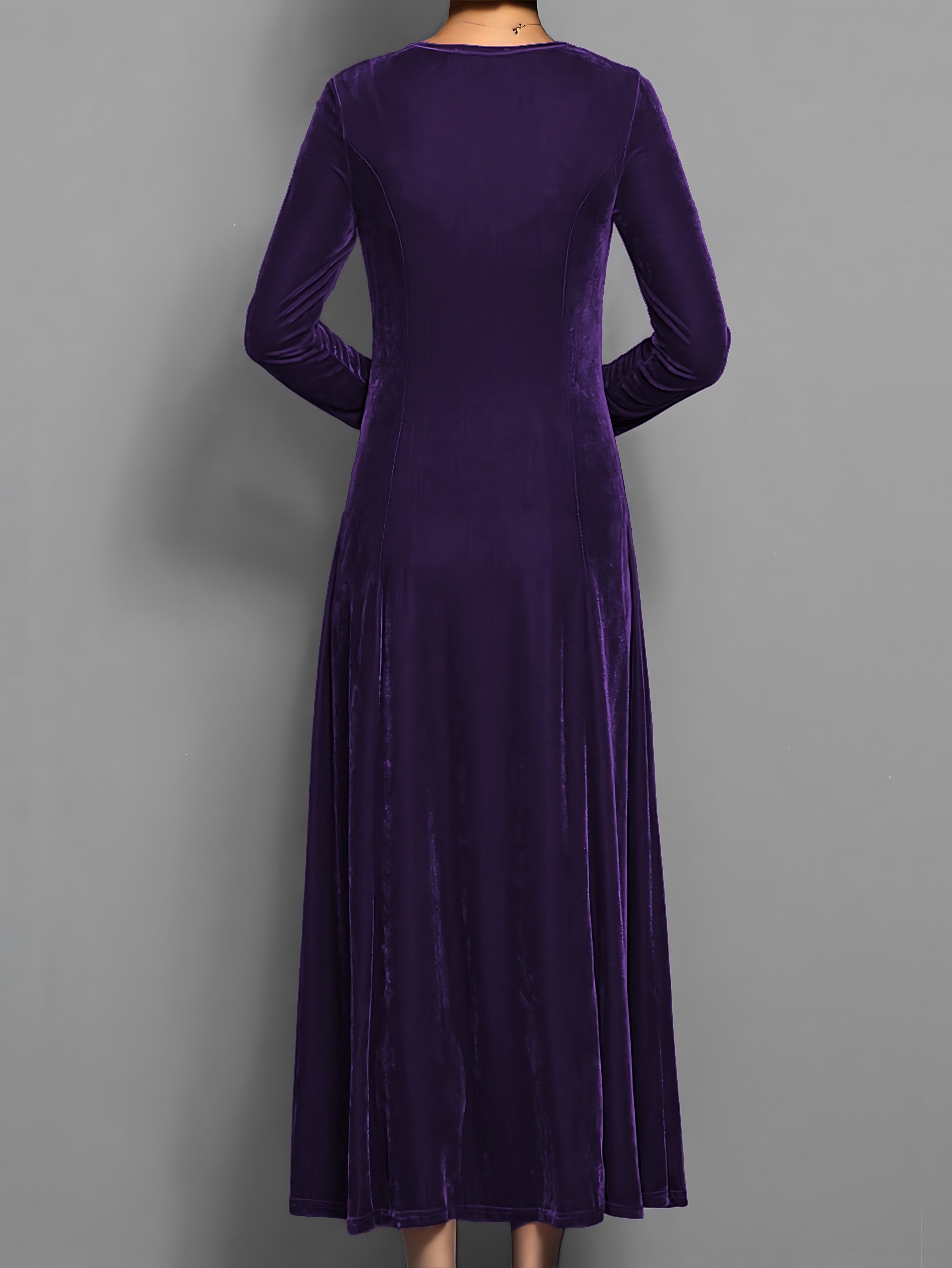 Lily – Velvet A-Line Evening Maxi Dress