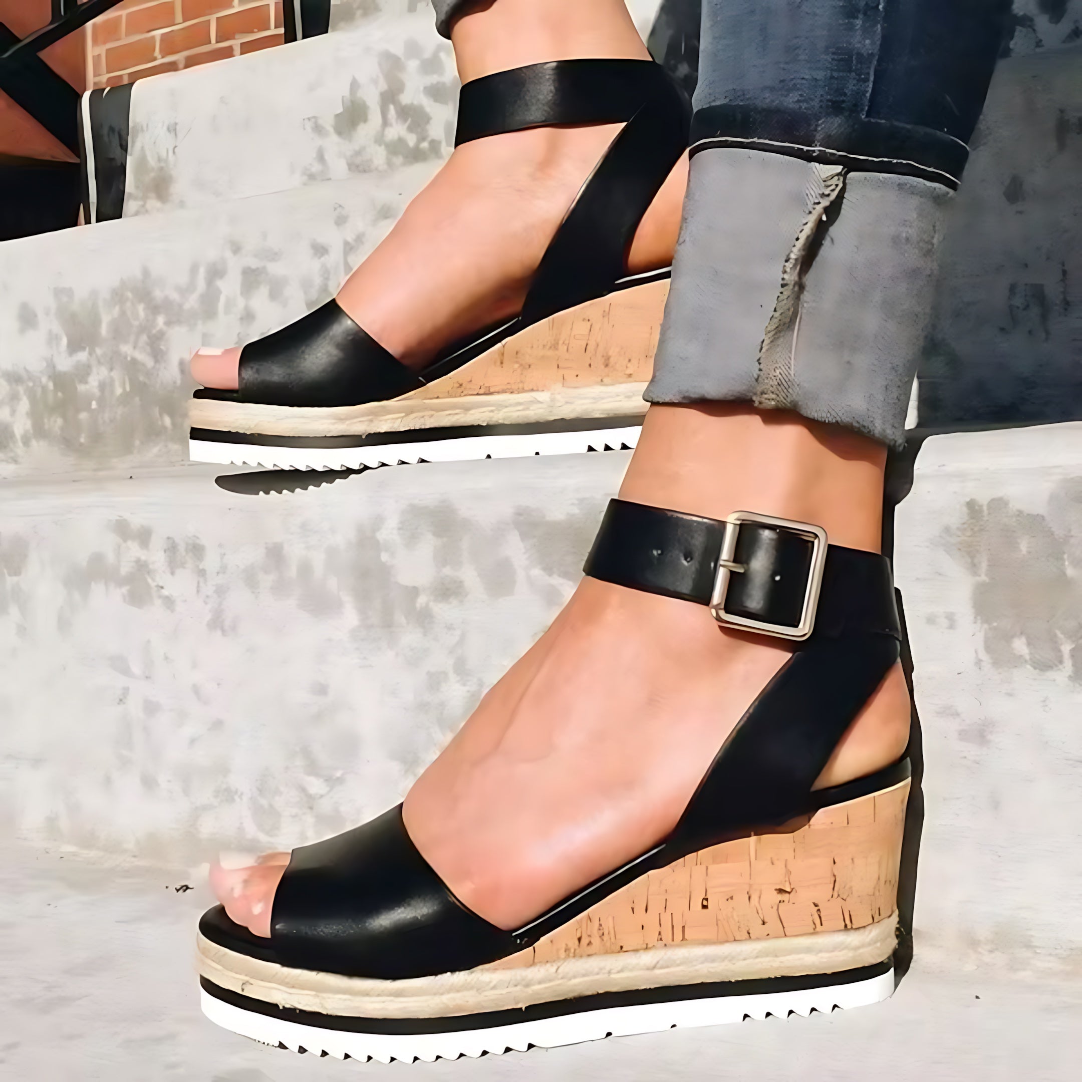 Lola – Ankle Strap Platform Wedge Sandals