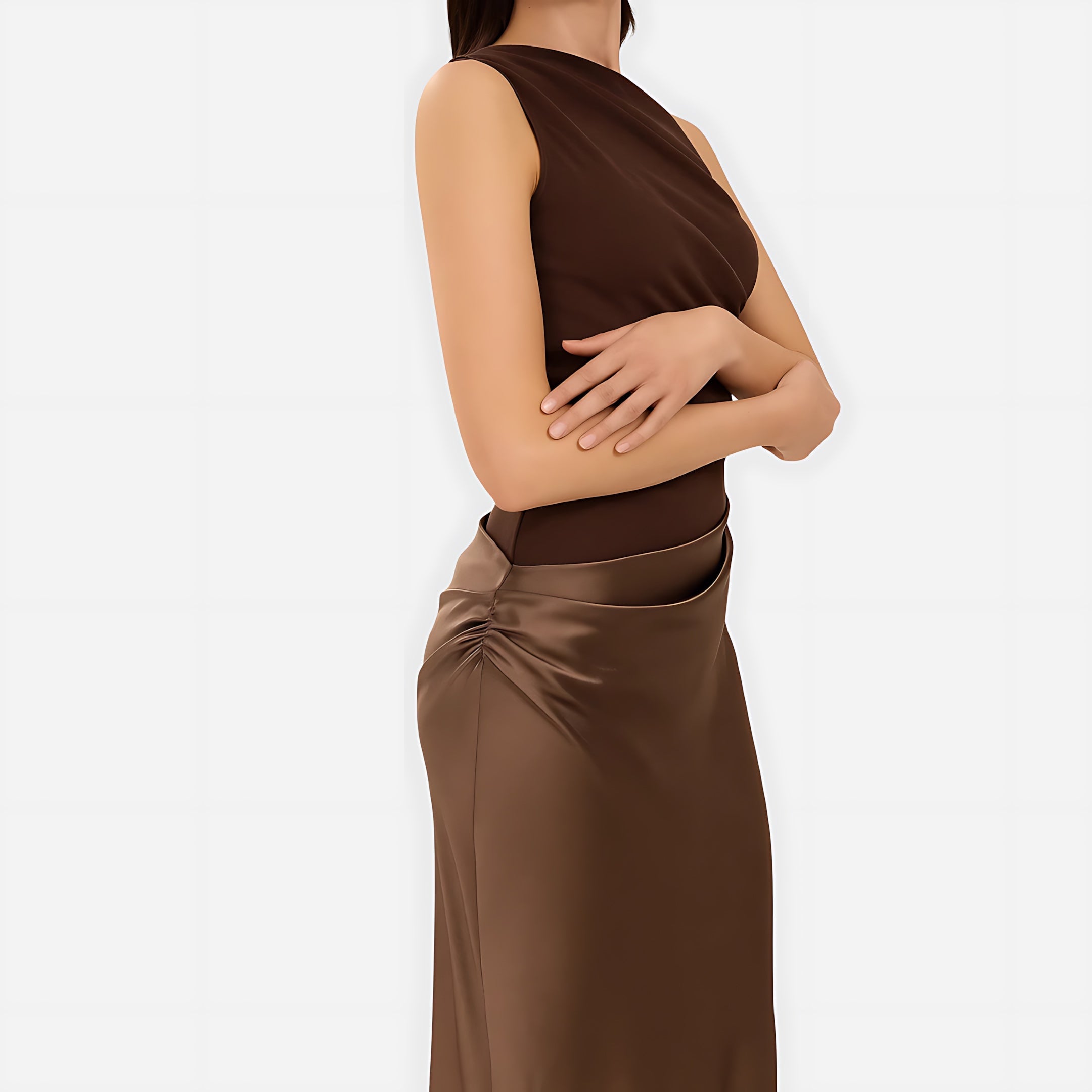 Lola – Satin One Shoulder Mermaid Evening Maxi Dress