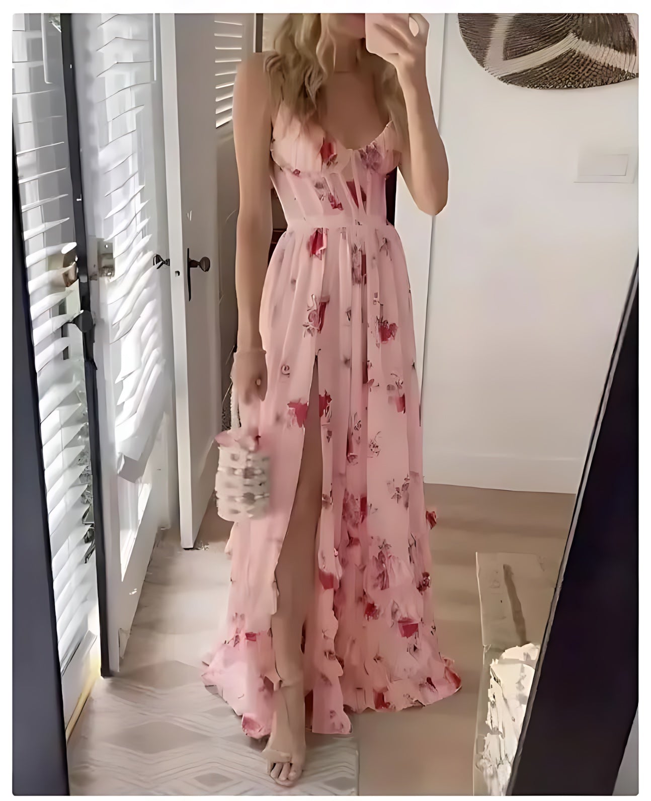 Lucia – Floral Print V Neck Cami Maxi Dress