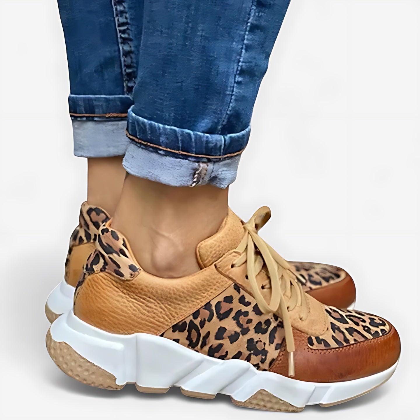 Lucy – Leopard Print Chunky Platform Sneakers