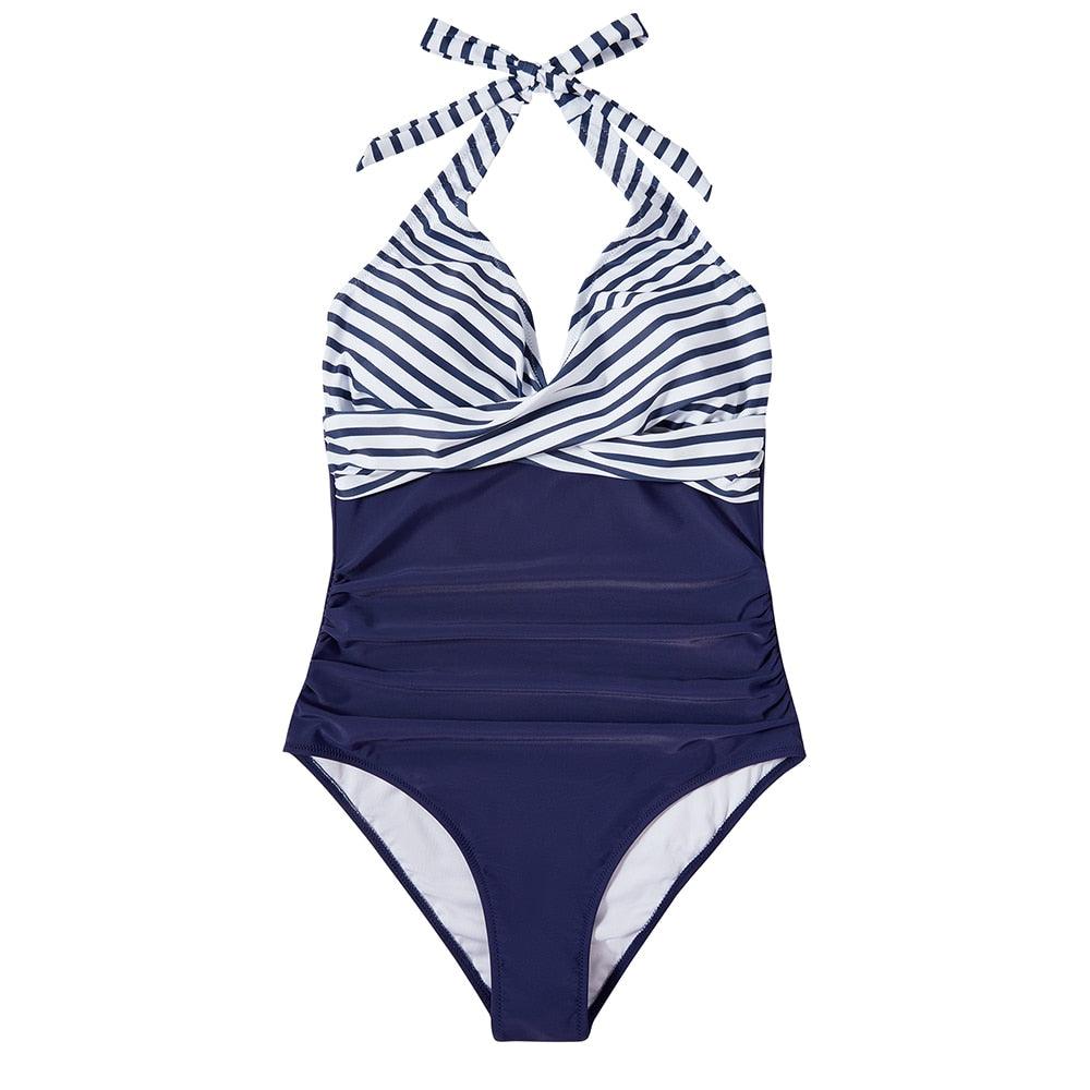 Ruby – Halter Tropical Print One Piece Swimsuit