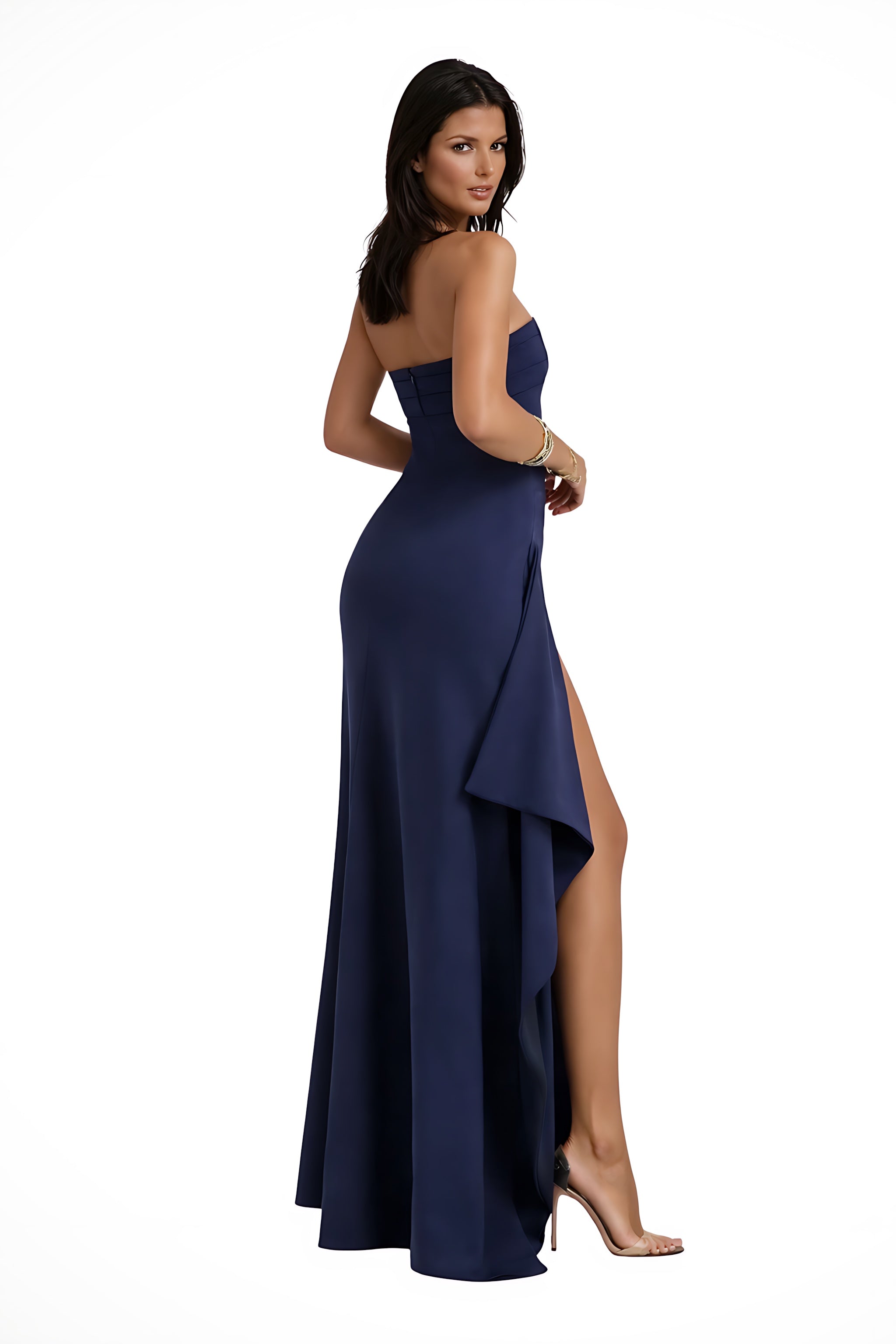 Luna – Strapless High Slit Evening Maxi Dress