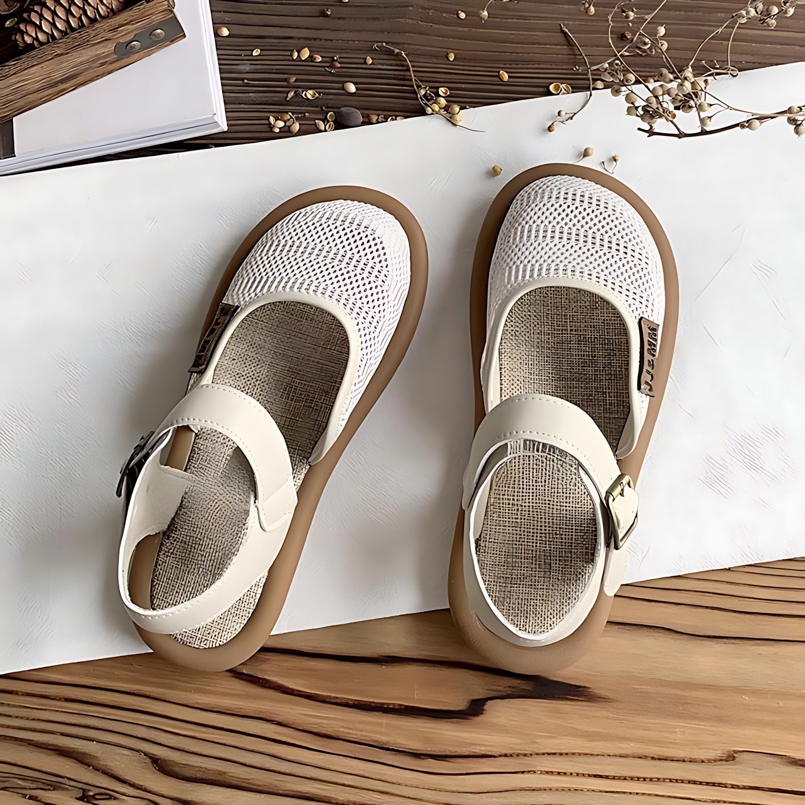 Lyla – Closed Toe Ankle Strap Flat Sandals