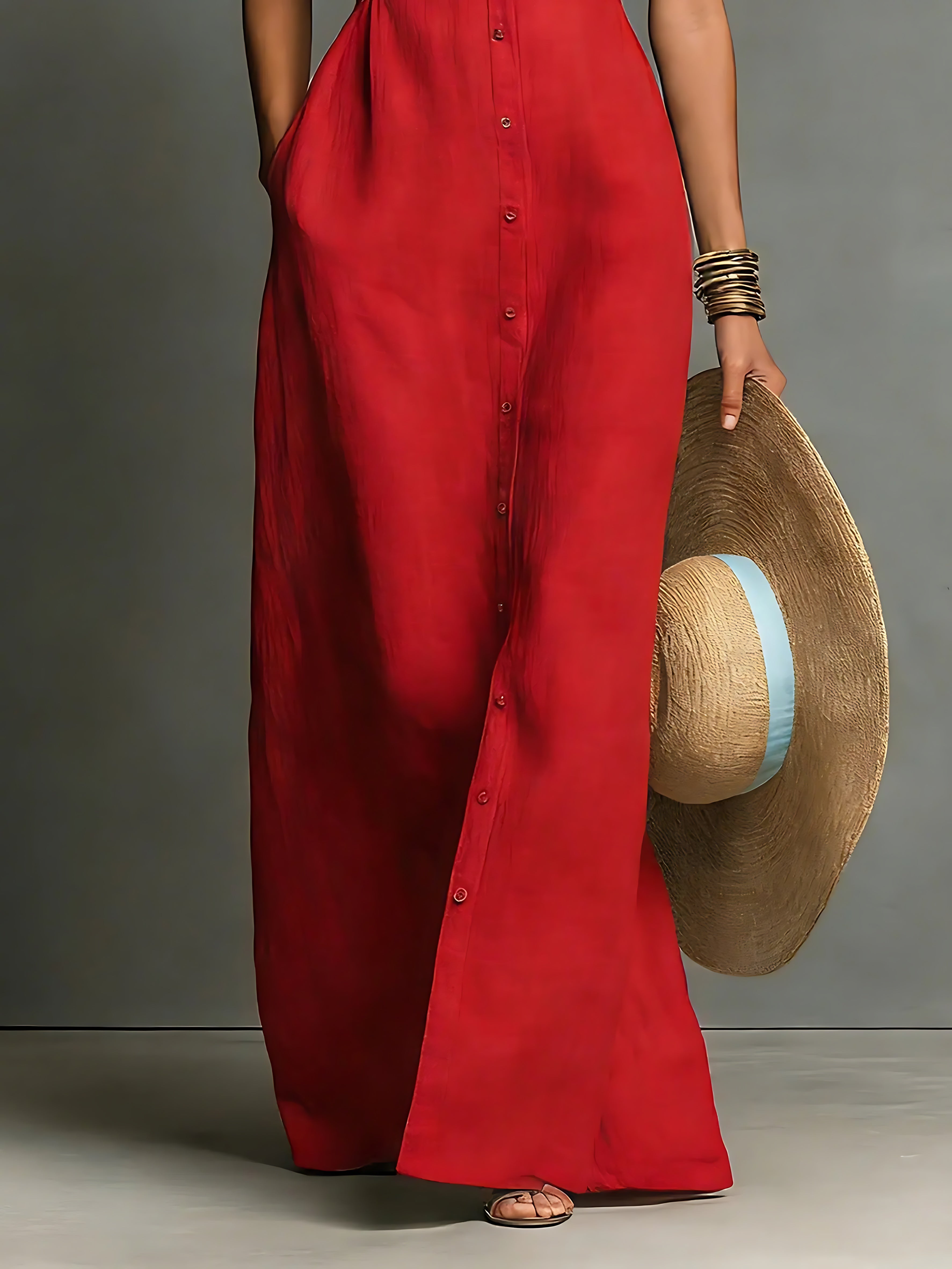 Lyla – V Neck A-Line Summer Maxi Dress