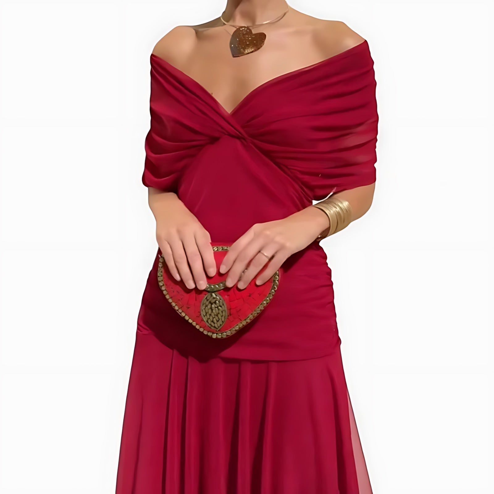 Lyric – Floral Chiffon Off Shoulder Wedding Guest Midi Dress