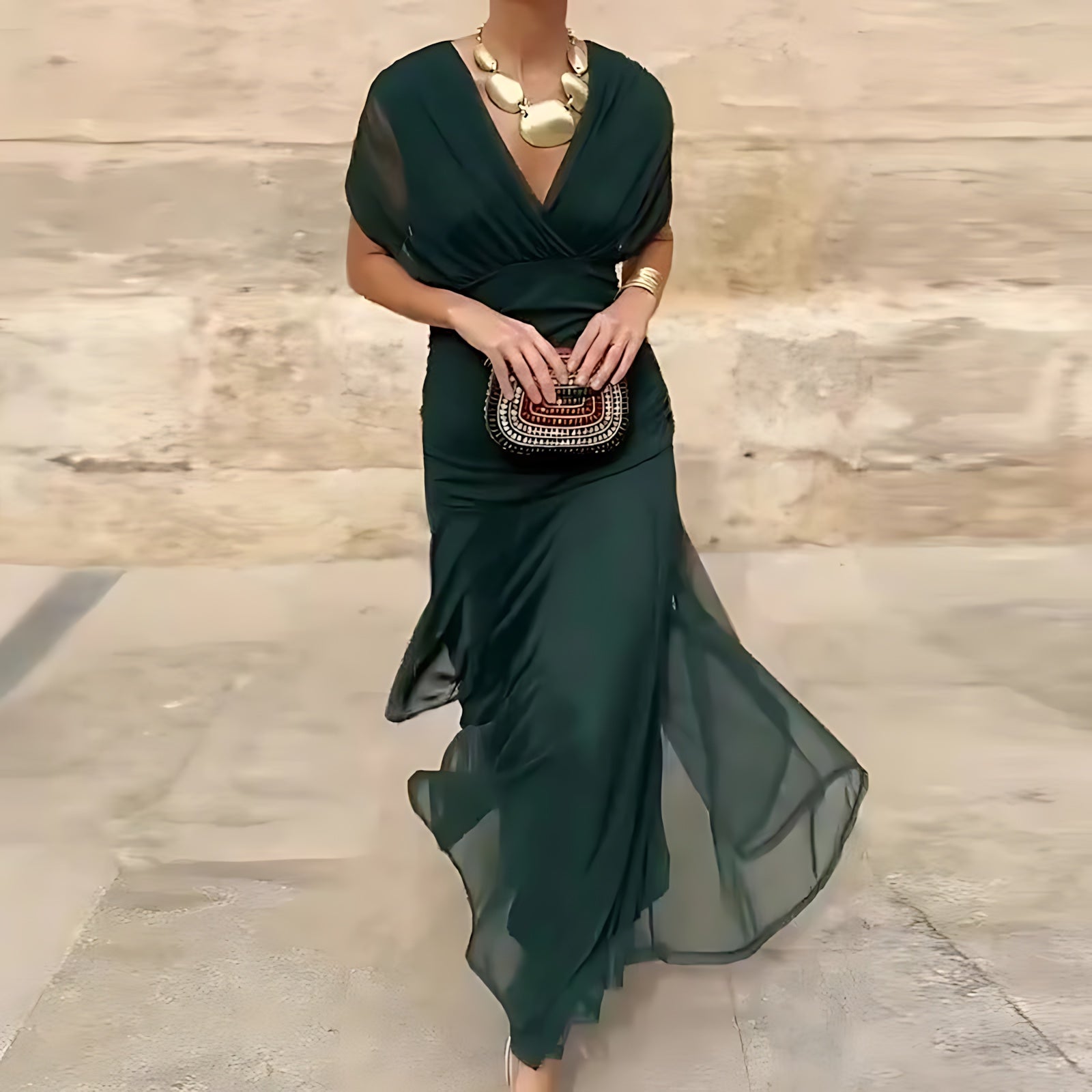 Lyric – Floral Chiffon Off Shoulder Wedding Guest Midi Dress
