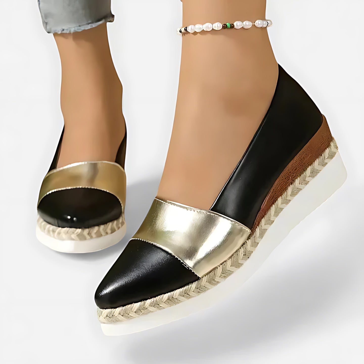 Lyric – Metallic Platform Espadrille Loafers