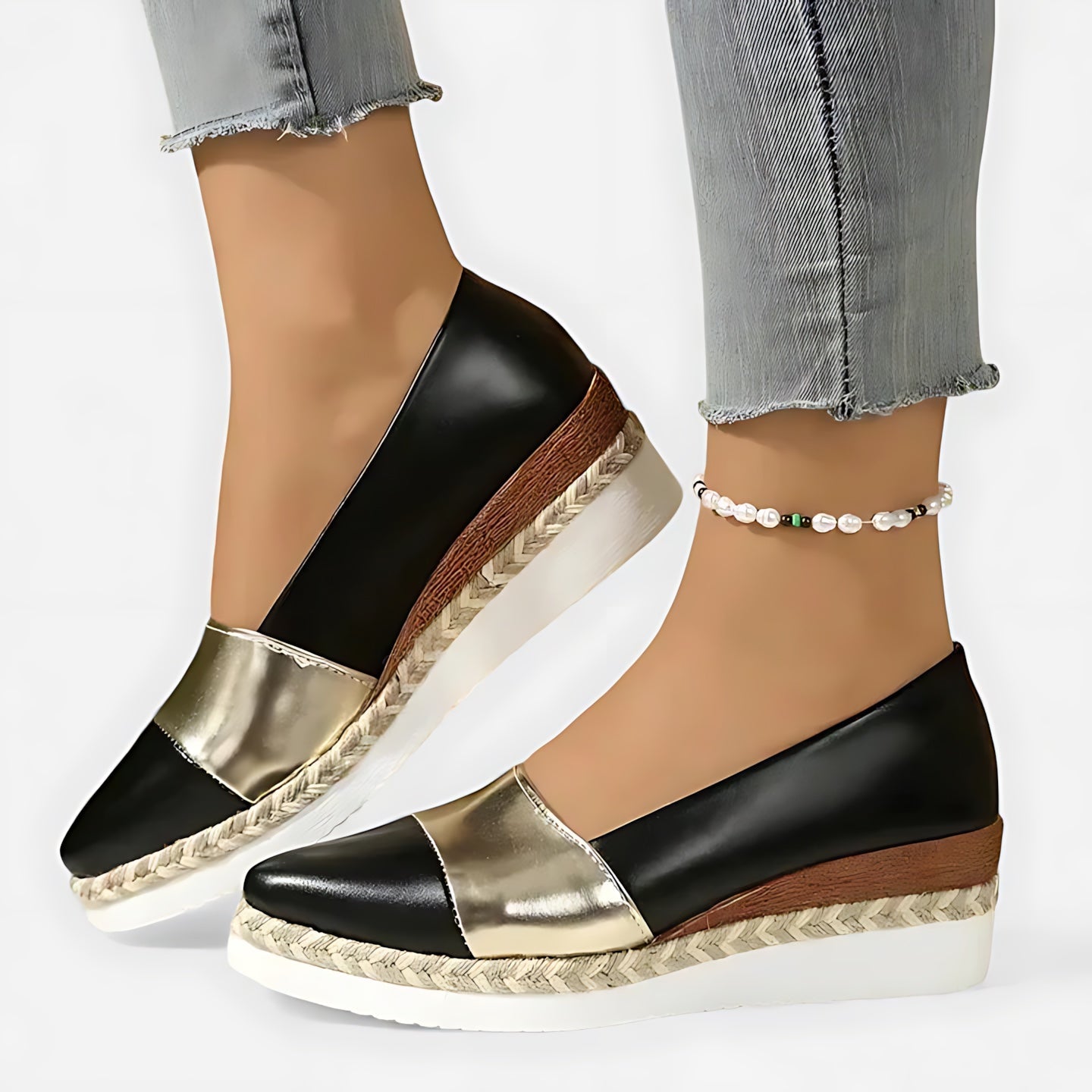 Lyric – Metallic Platform Espadrille Loafers