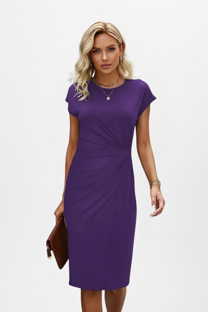 Amelia – Ruched Bodycon Cocktail Midi Dress