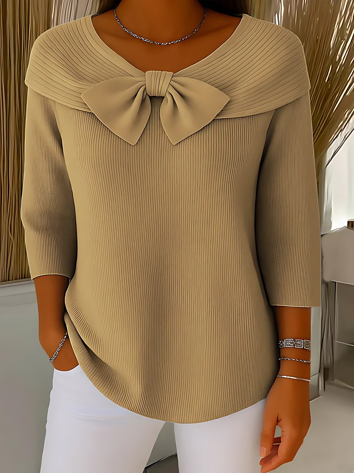 Mabel – Bow Collar Knit Sweater
