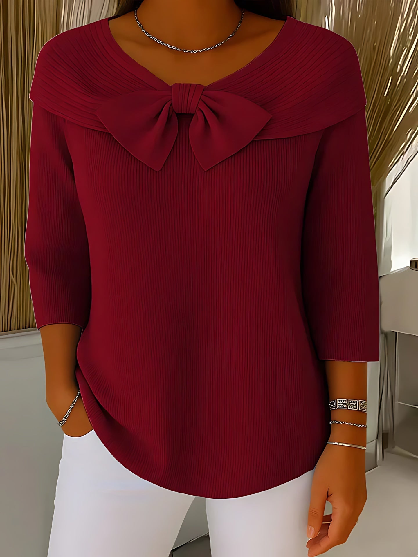 Mabel – Bow Collar Knit Sweater
