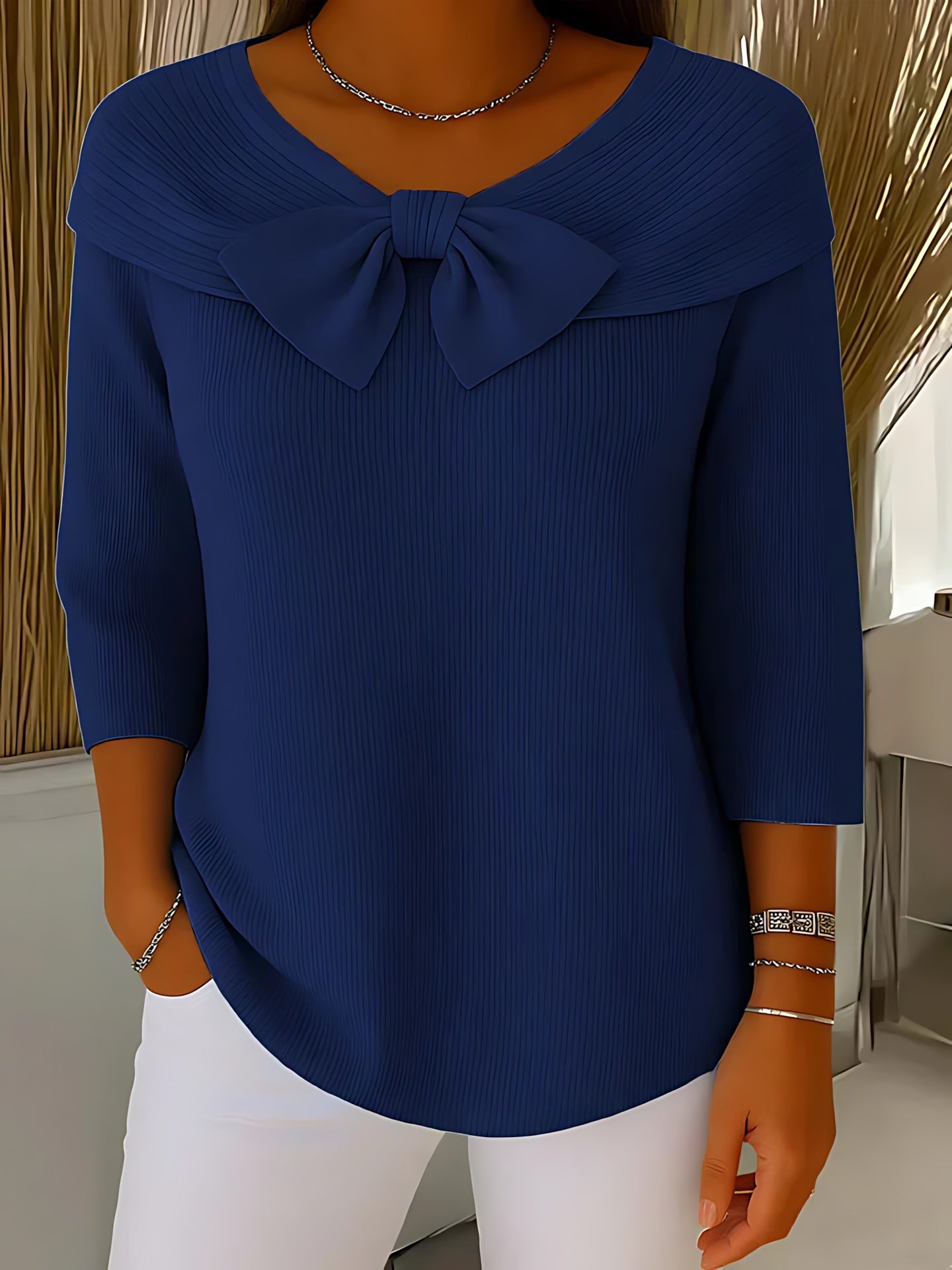 Mabel – Bow Collar Knit Sweater