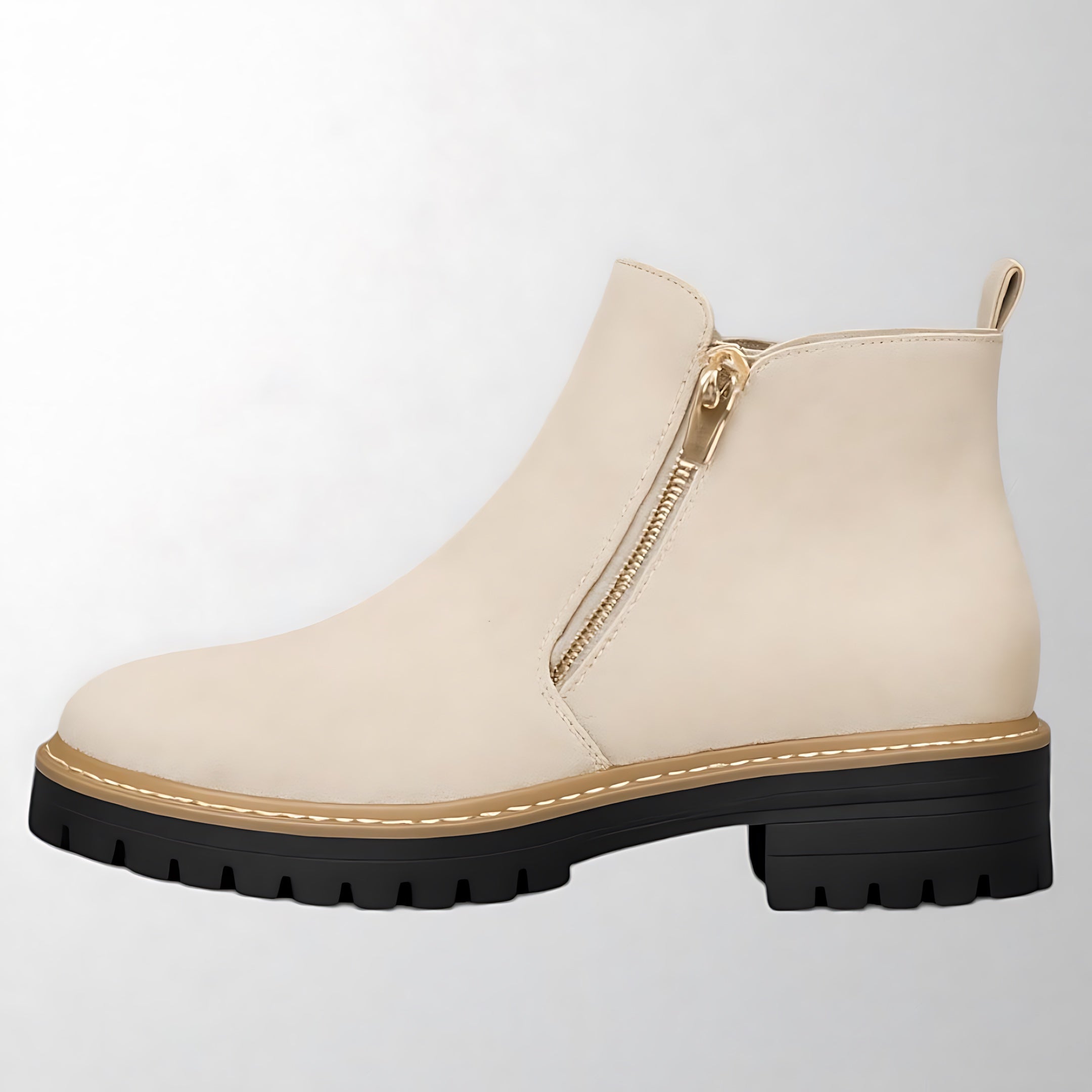 Madeline – Suede Side Zip Block Heel Ankle Boots