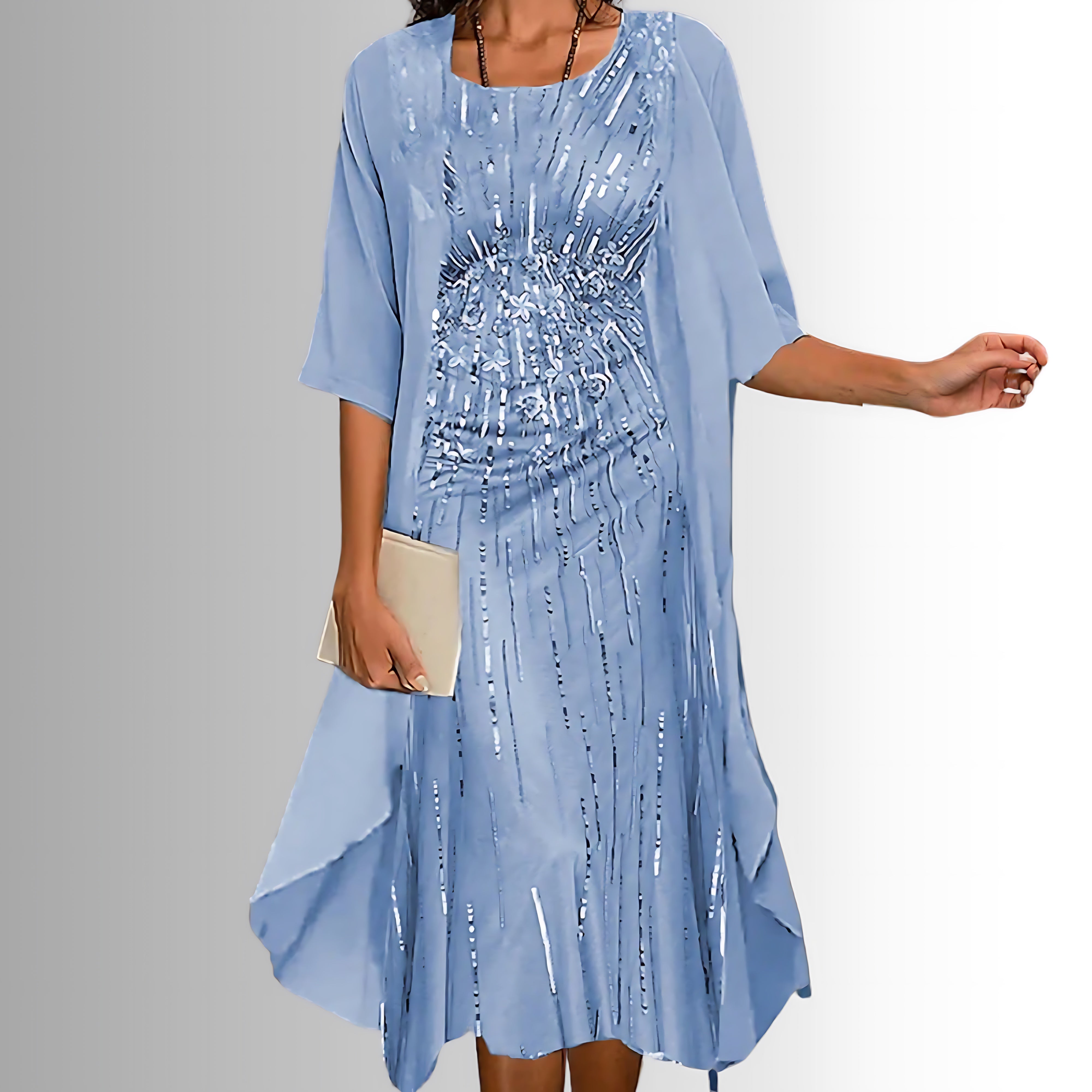 Madelyn – Floral Midi Dress and Duster Cardigan Set