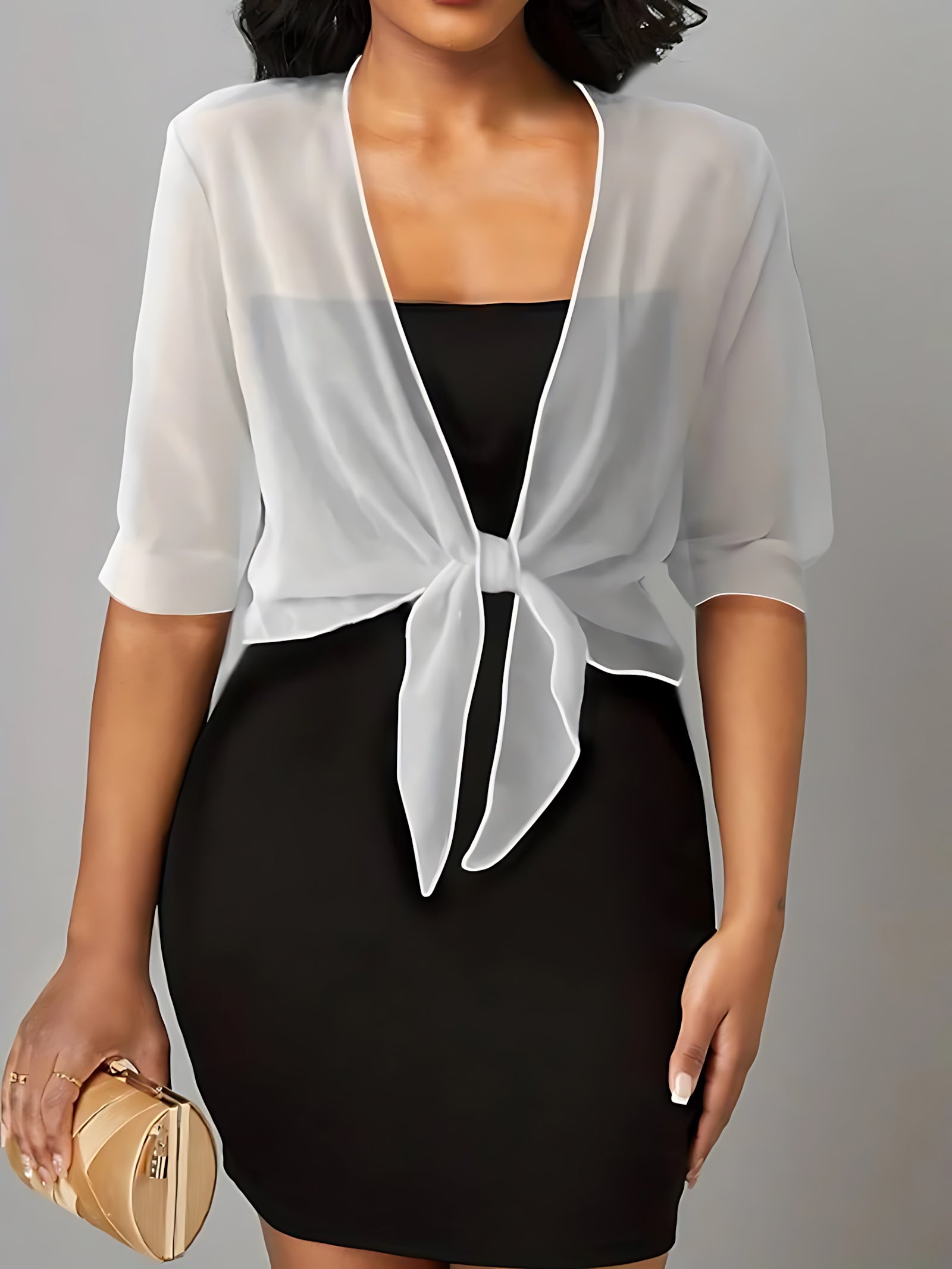 Madelyn – Sheer Tie Front Blouse