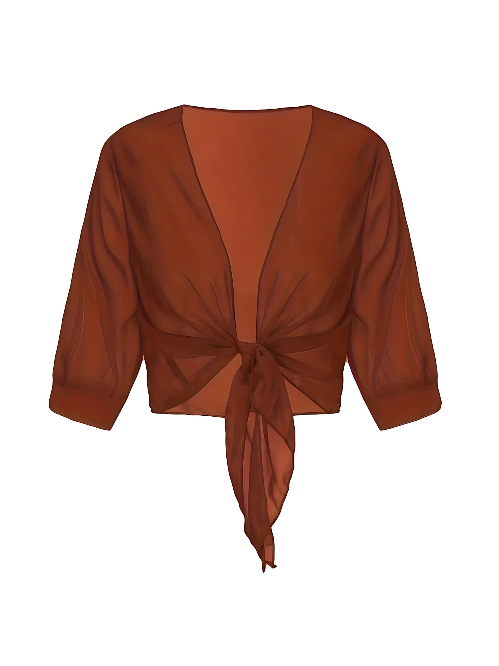Madelyn – Sheer Tie Front Blouse