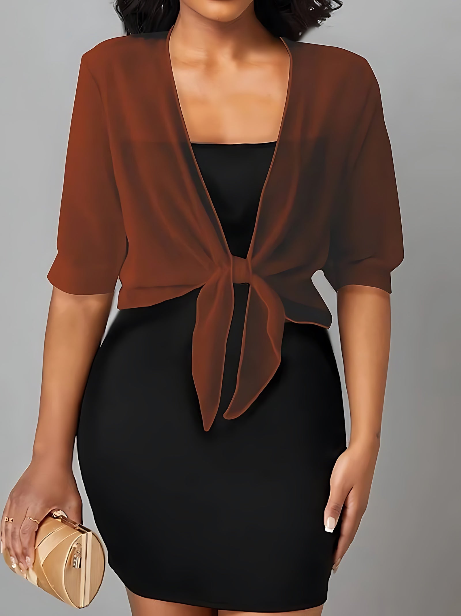 Madelyn – Sheer Tie Front Blouse