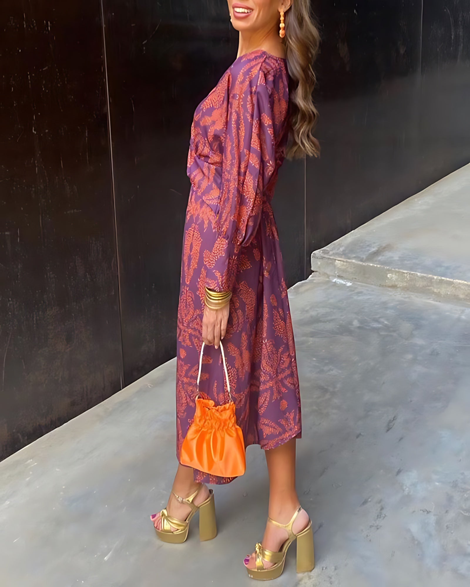 Madison – Boho Print Long Sleeve Maxi Dress