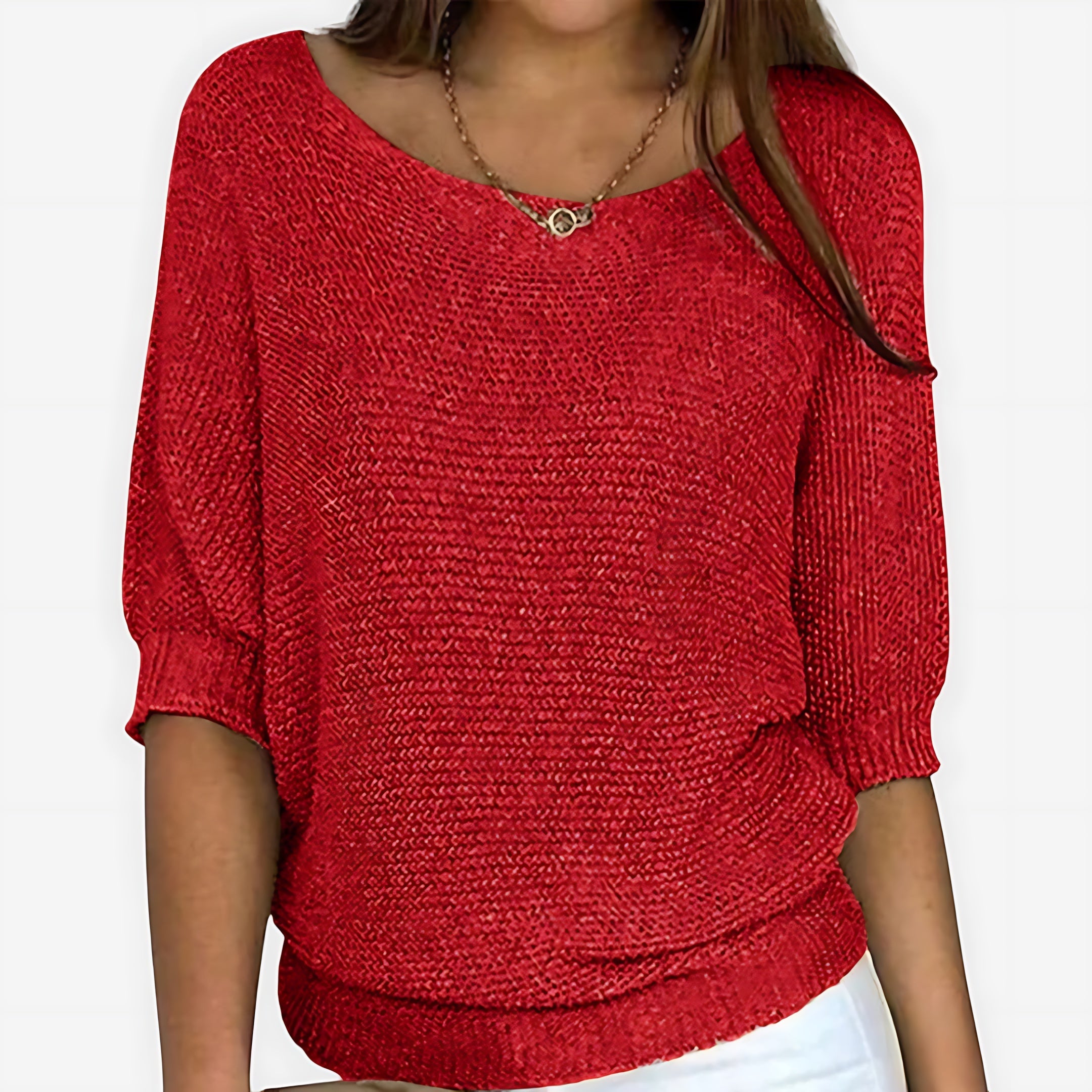 Madison – Textured Knit Round Neck Sweater