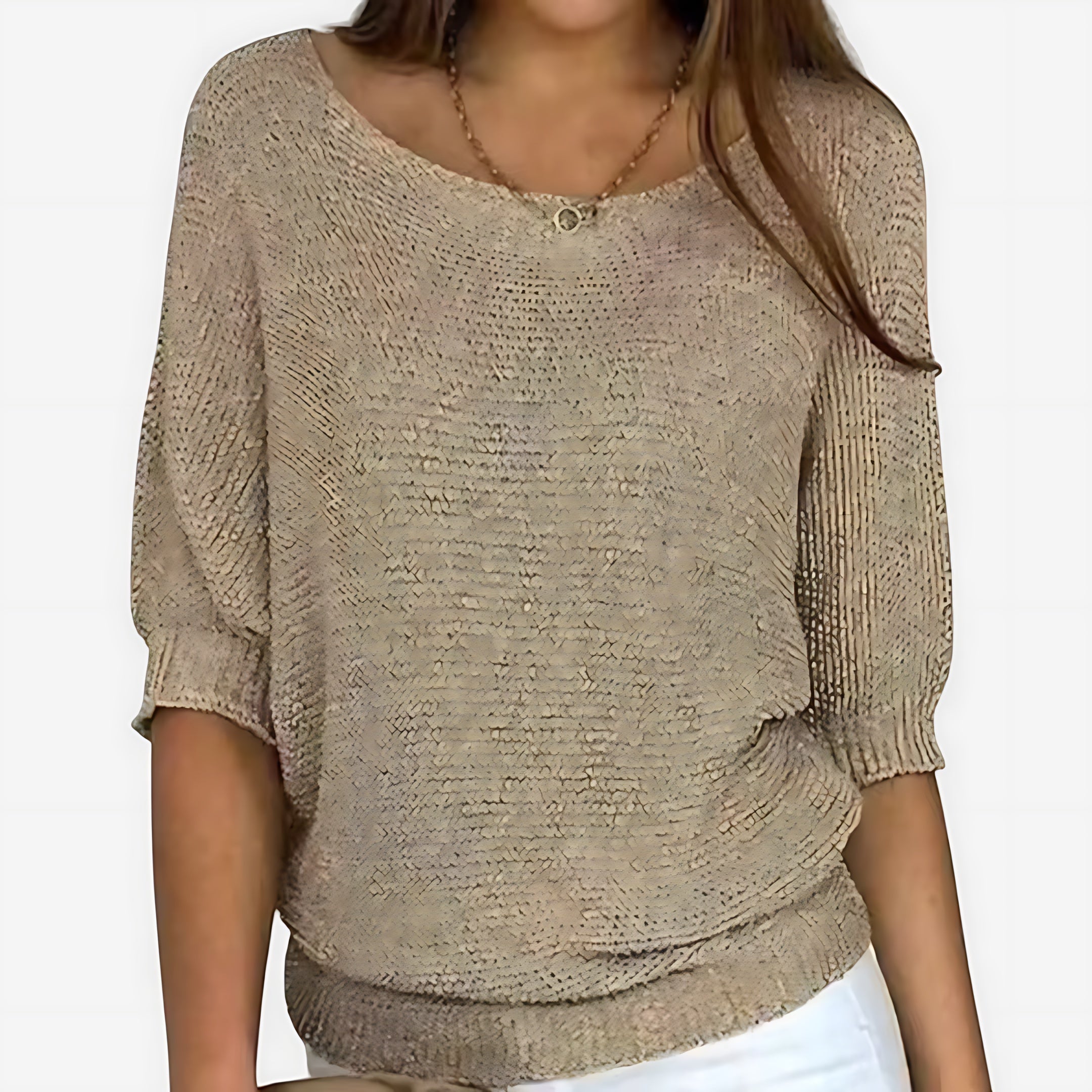 Madison – Textured Knit Round Neck Sweater