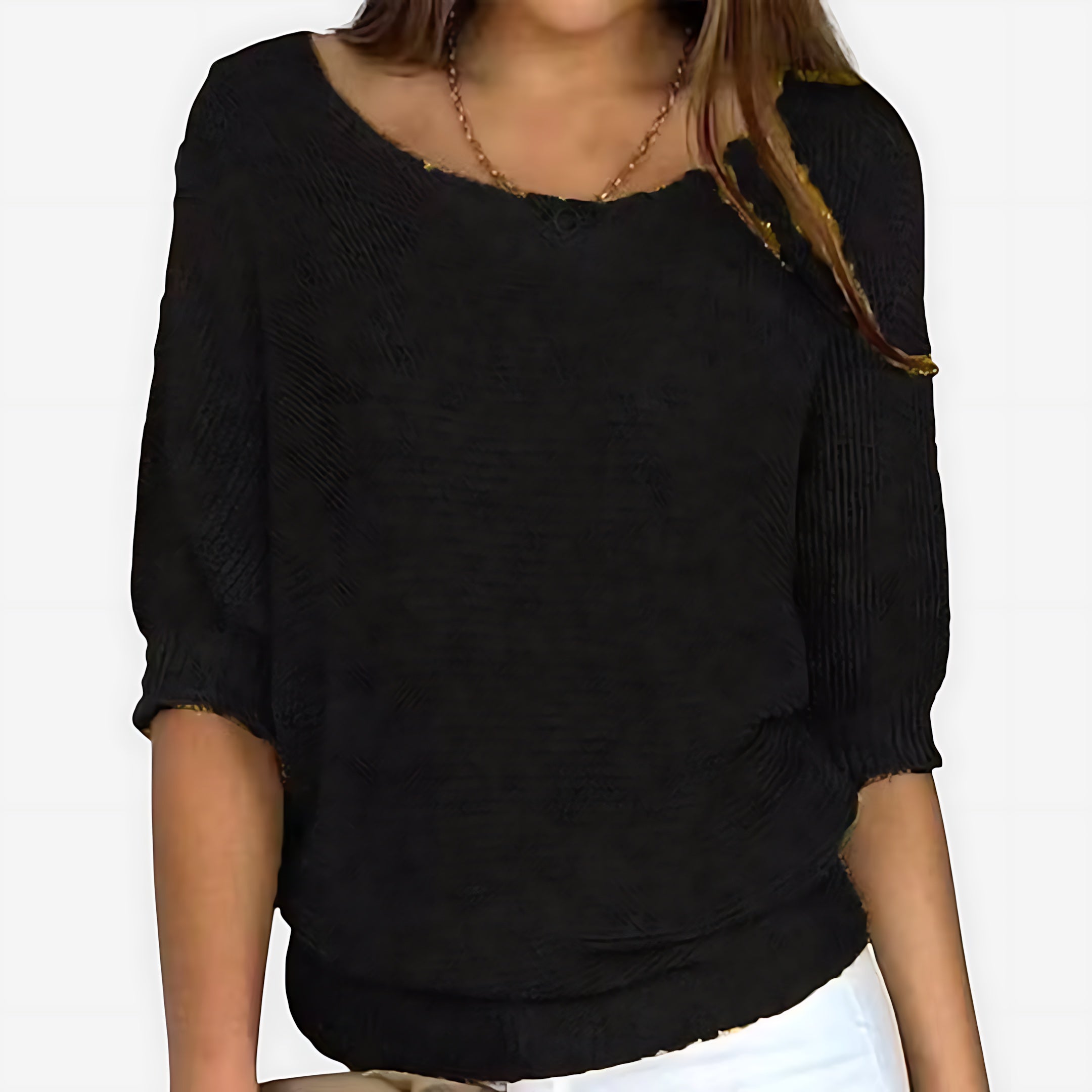 Madison – Textured Knit Round Neck Sweater