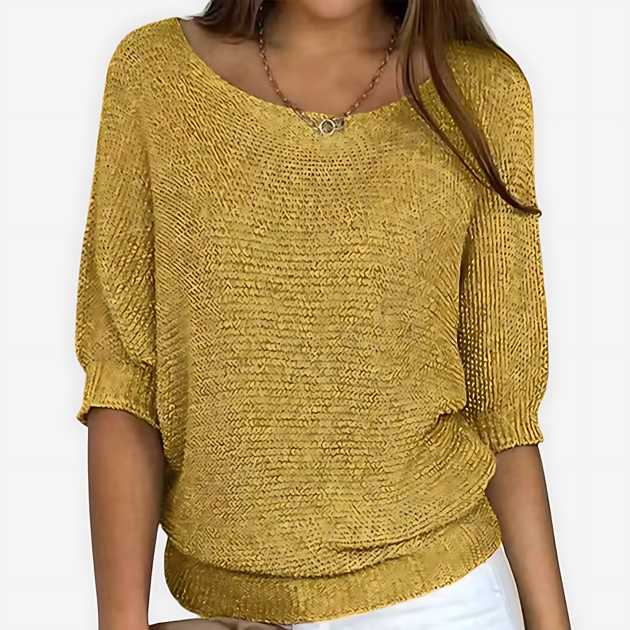 Madison – Textured Knit Round Neck Sweater