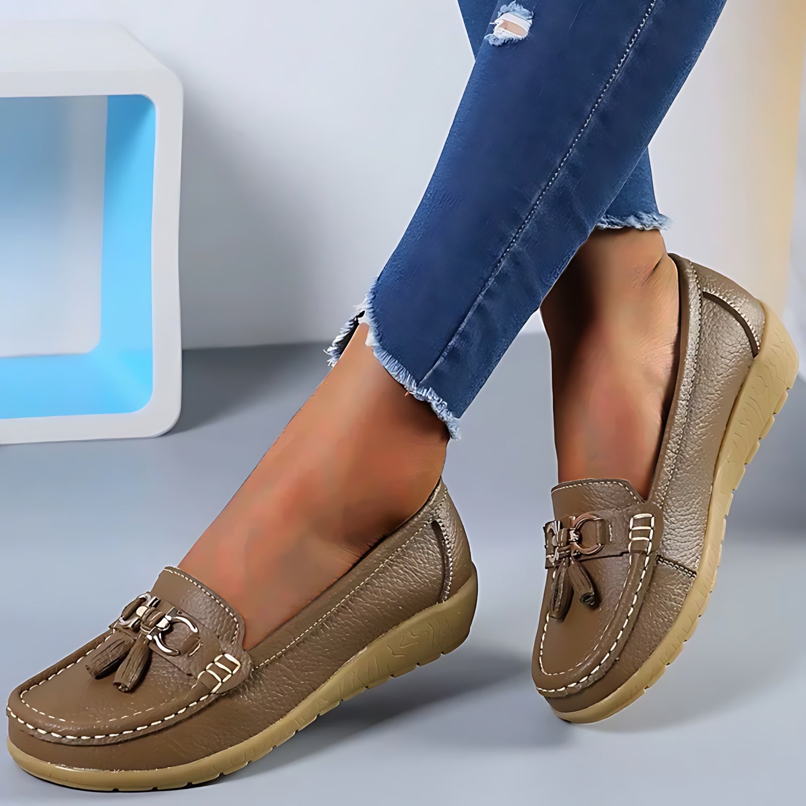 Maeve – Faux Leather Tassel Moc Toe Loafers